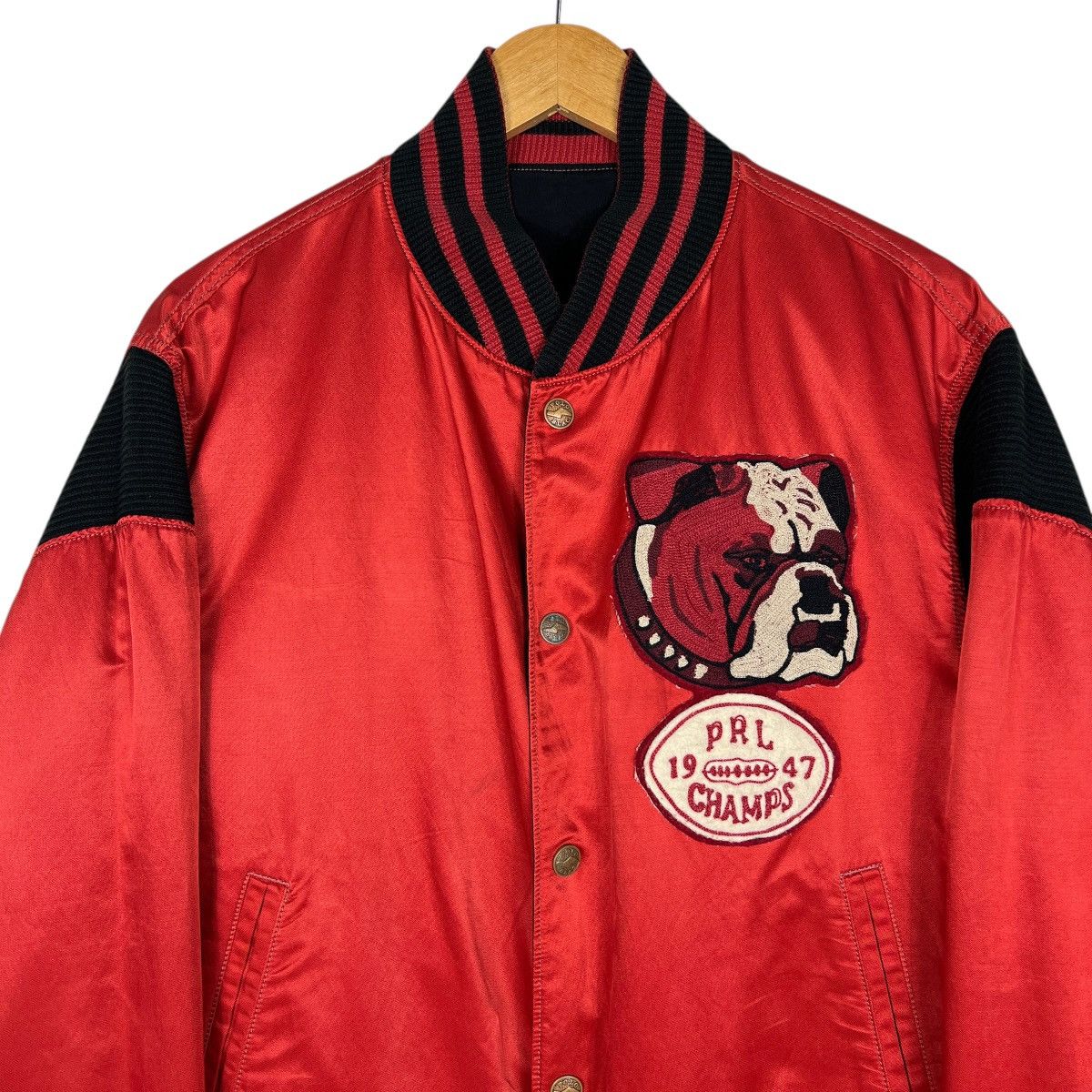 Polo Ralph Lauren 90s Vintage Polo Ralph Lauren Polo Wing Bulldog Satin Jacket Size US XL / EU 56 / 4 - 6 Thumbnail