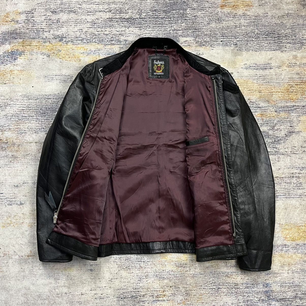 Schott Schott cafe racer biker leather jacket Size US L / EU 52-54 / 3 - 9 Thumbnail