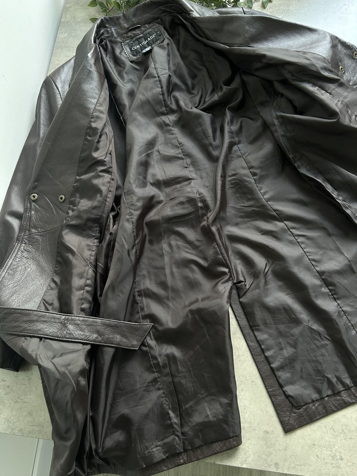 Vintage Vintage 100 % Leather Brown Trench Coat Size L / US 10 / IT 46 - 9 Thumbnail