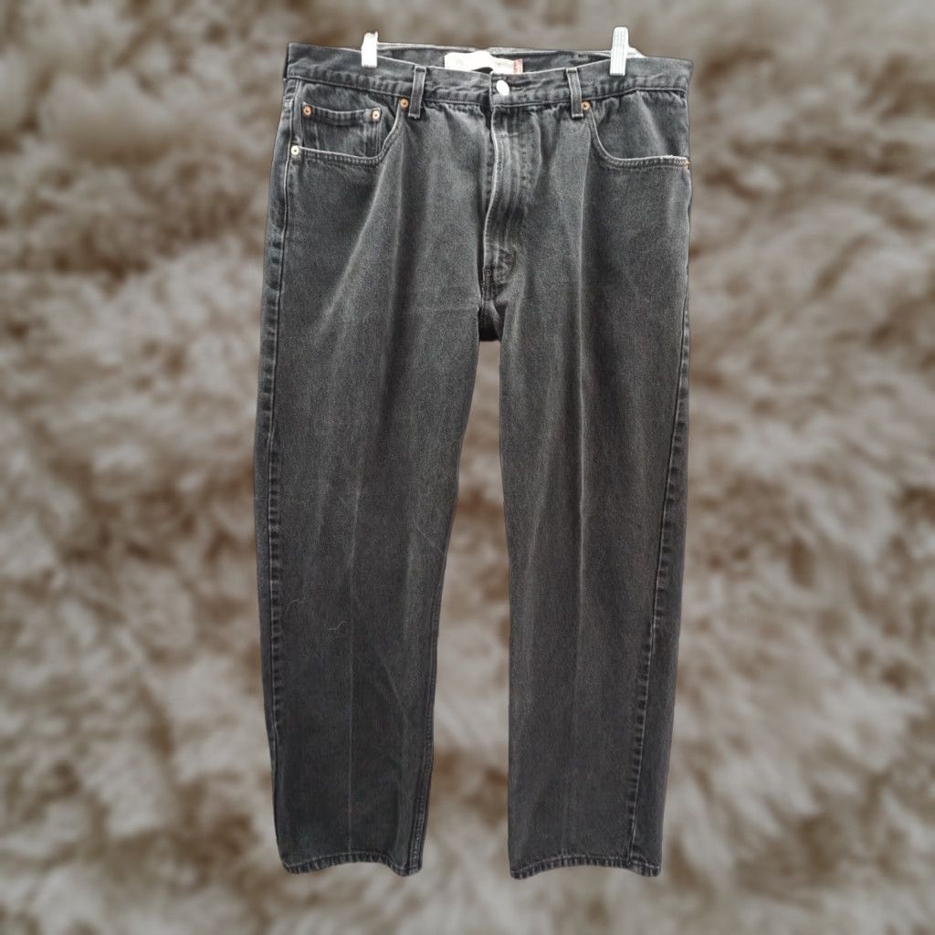 Levi's 505 Jeans Men Regular Fit Straight Leg Black Cotton Denim 90s Vintage Style 38x30