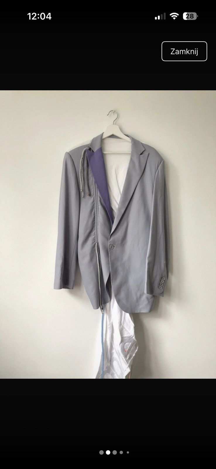 Other Wool suit jacket blazer with white drapped back FREEDOM Size 42R - 11 Thumbnail