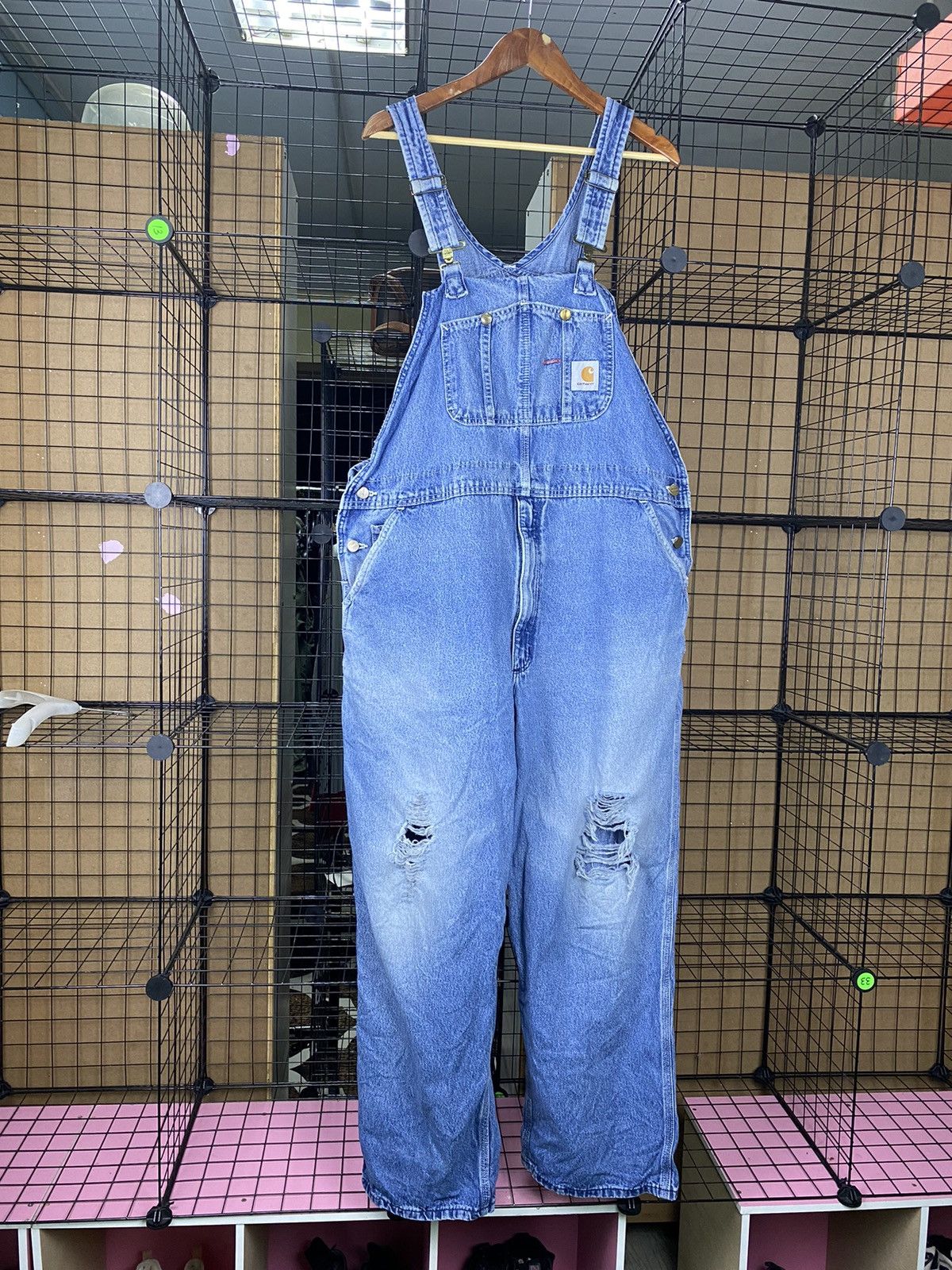 Carhartt × Carhartt Wip × Vintage Vintage Carhartt Distress Jumpsuit Size US 42 / EU 58 - 1 Thumbnail