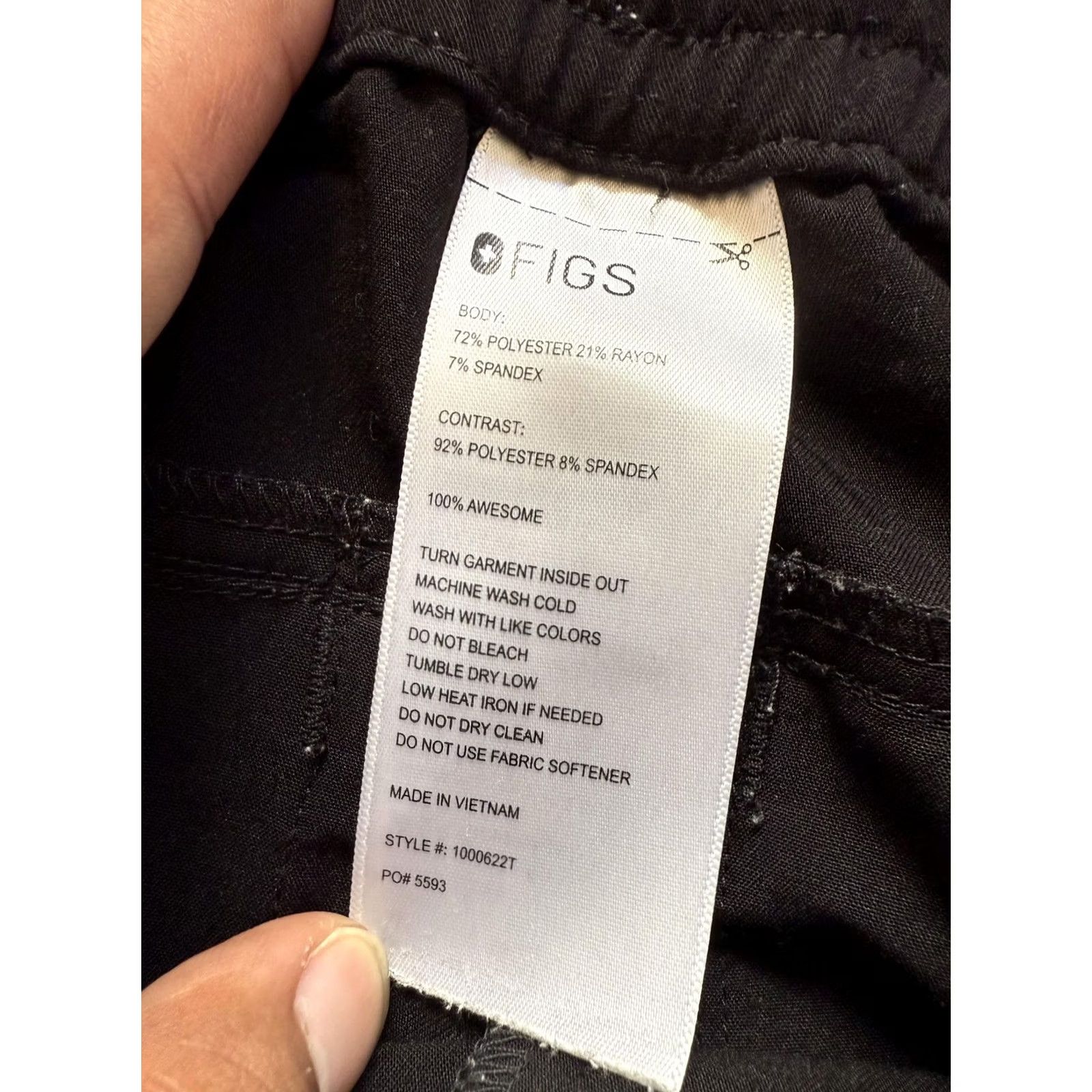 Vintage FIGS Technical Collection Jogger Scrub Pants Black Small Tall Mens Size US 29 - 3 Thumbnail