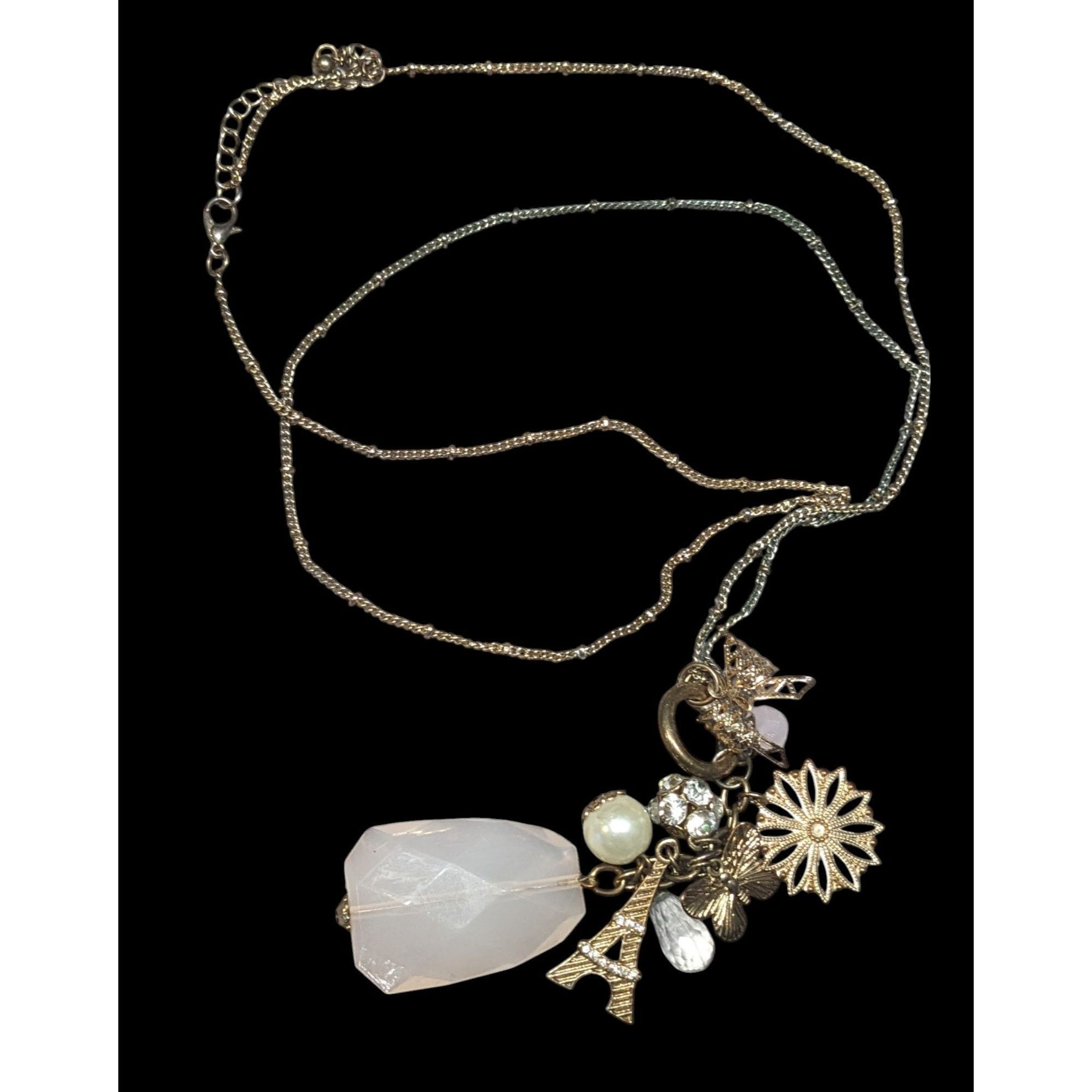 Other Coquette Y2K Floral Paris Cluster Charm Pendant Necklace Size ONE SIZE - 1 Thumbnail