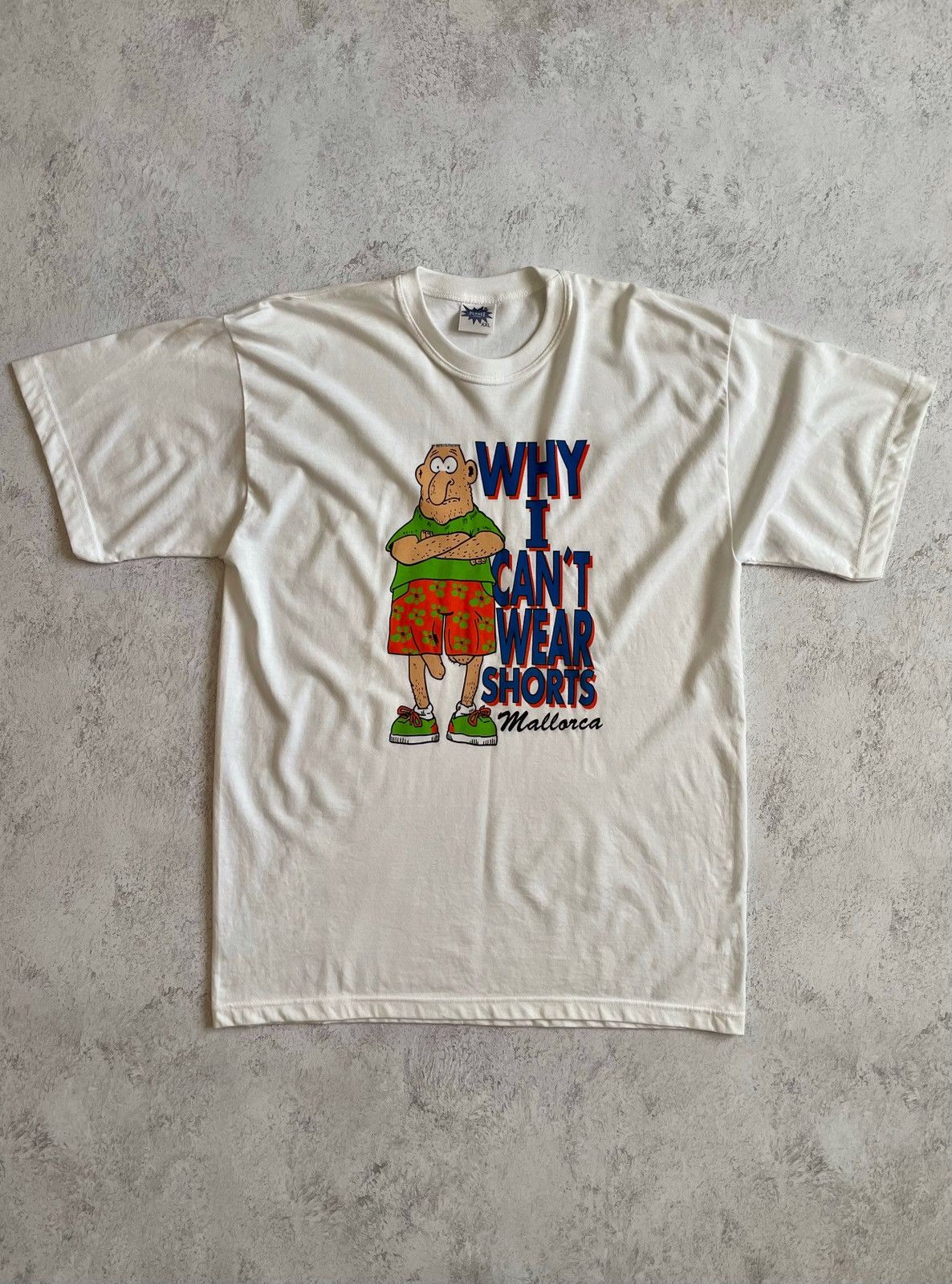 Vintage Vintage “Why I can't Wear Shorts” T-Shirt Humor 90s XXL Size US XXL / EU 58 / 5 - 1 Thumbnail