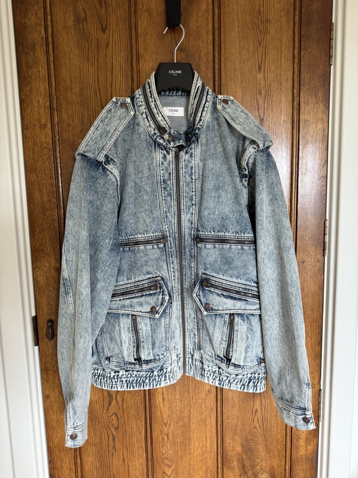 Celine Celine SS22 sequin so happy zip denim jacket vest Hedi rare Size US XL / EU 56 / 4 - 2 Thumbnail
