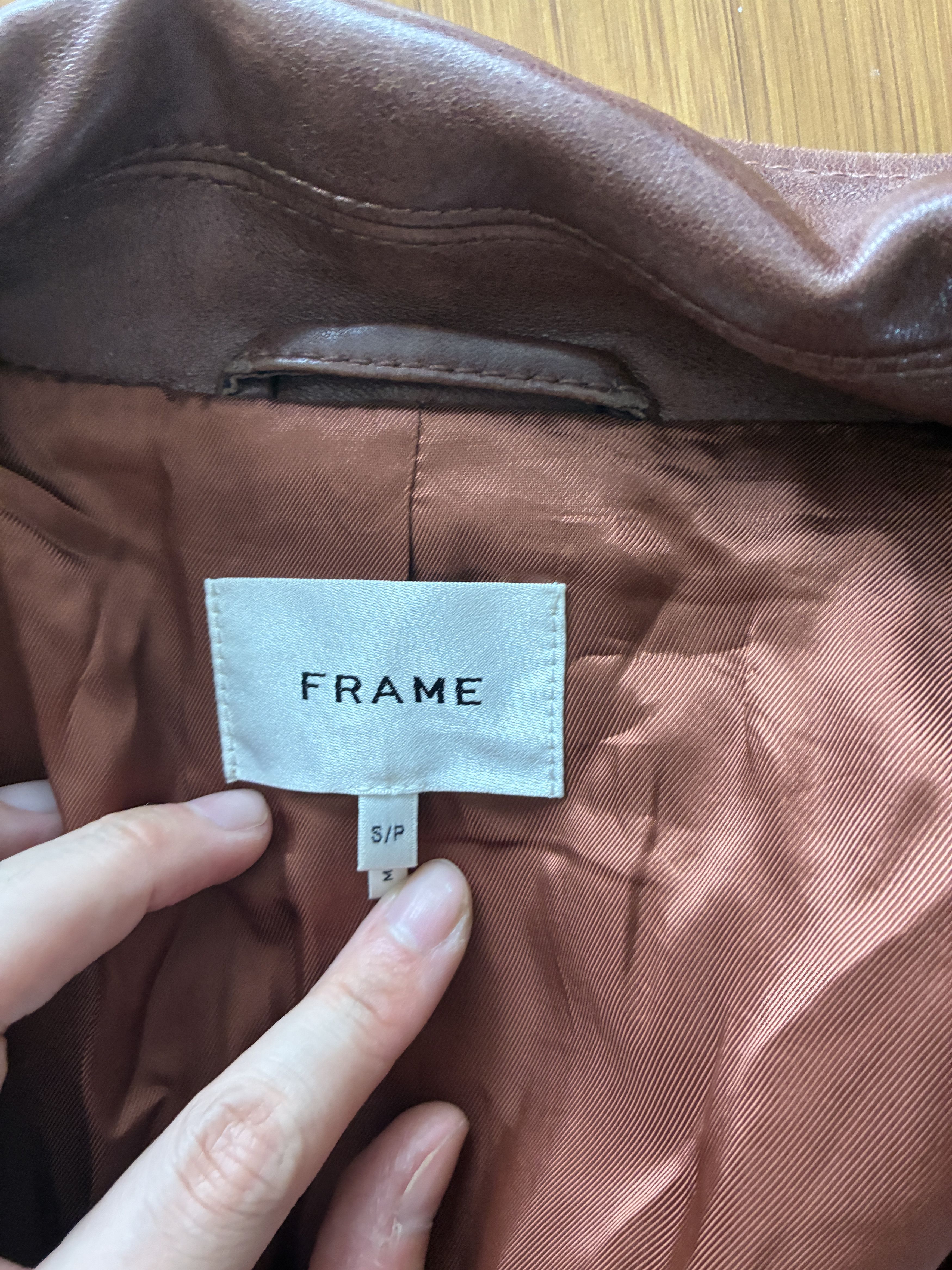 Frame FRAME Double-breasted lamb leather jacket Brown Small Size S / US 4 / IT 40 - 4 Thumbnail