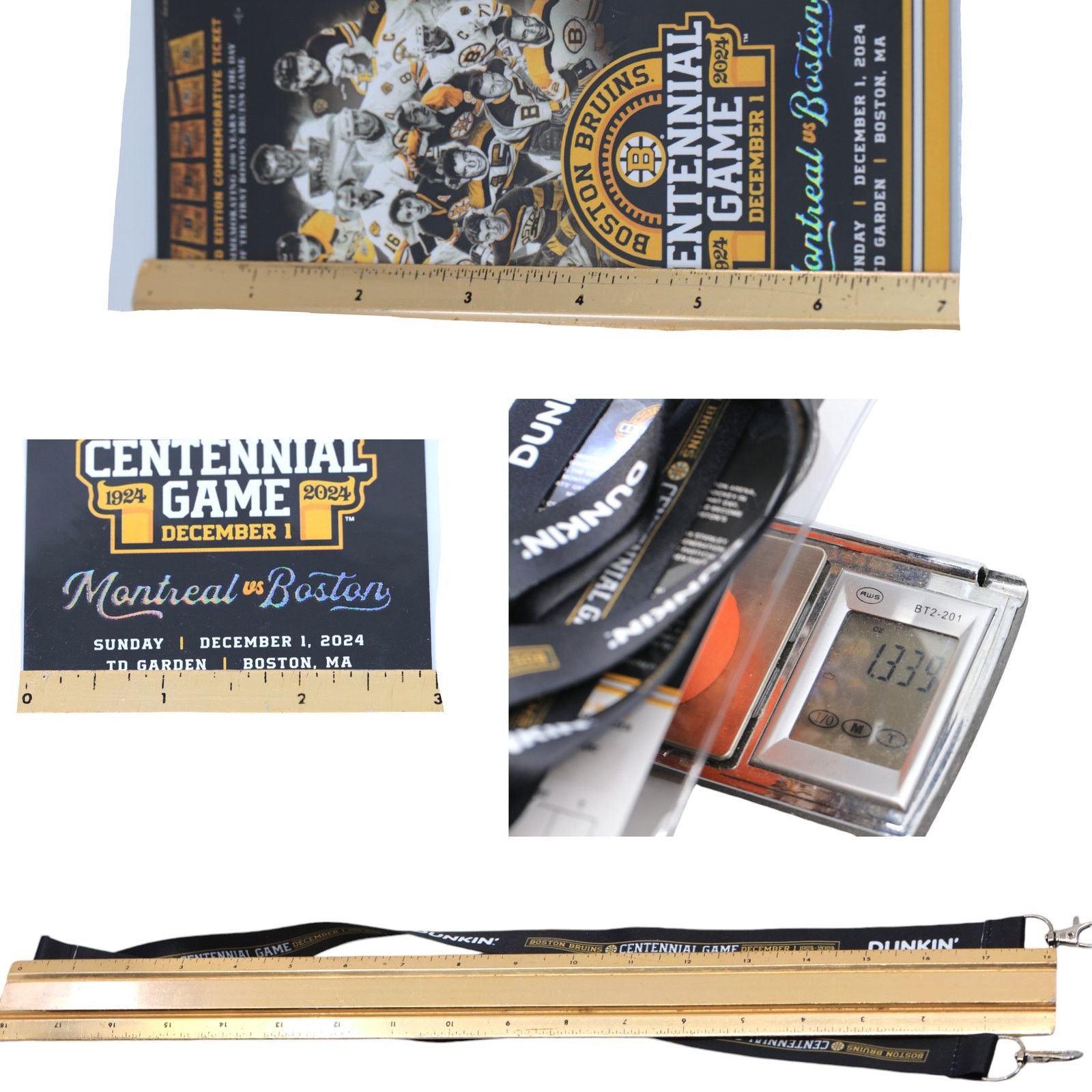 NHL Boston Bruins v Montreal Canadiens Centennial Commem. Ticket Size ONE SIZE - 18 Thumbnail