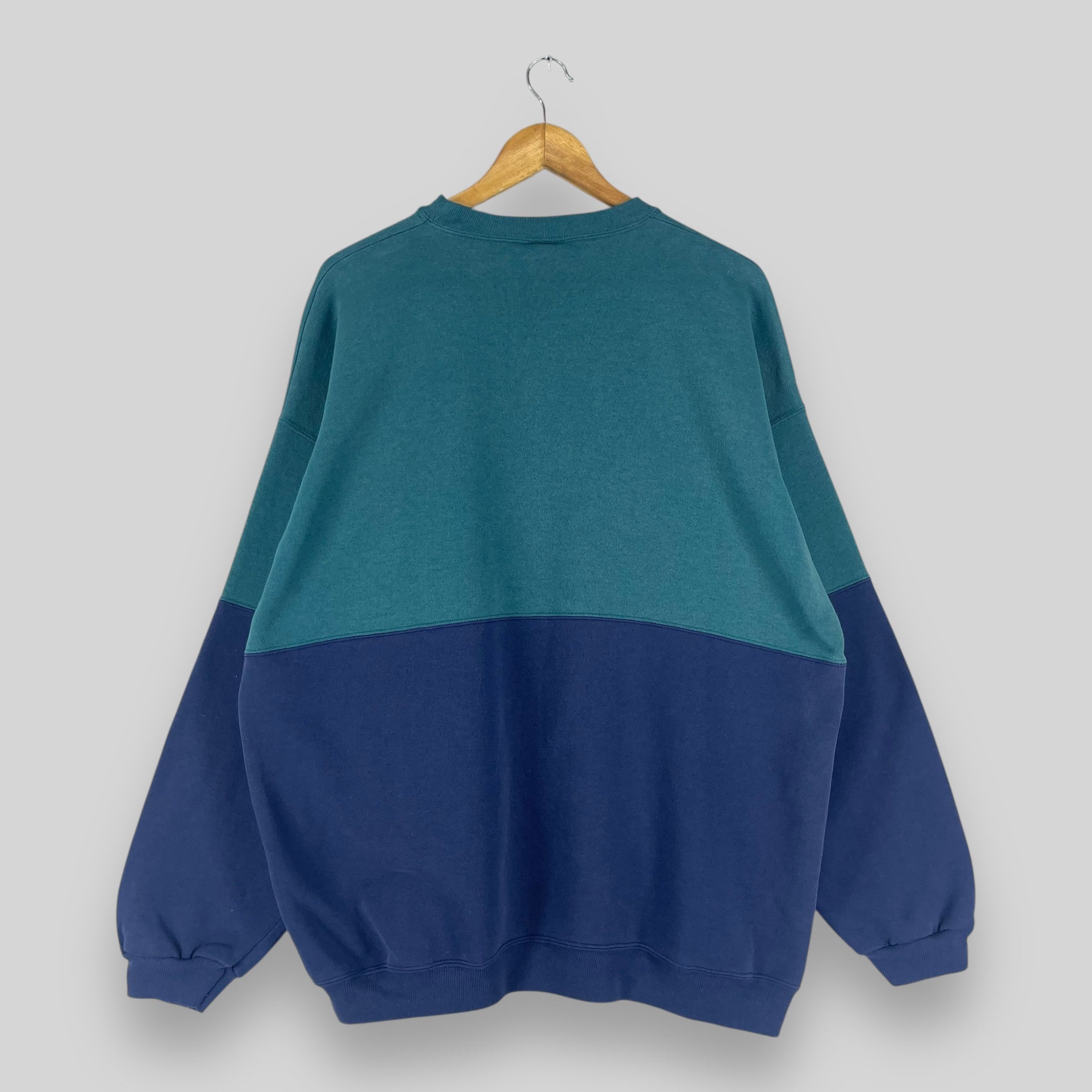 Vintage Vintage Plain Green/Blue Sun Faded Sweatshirt Size US XL / EU 56 / 4 - 5 Thumbnail