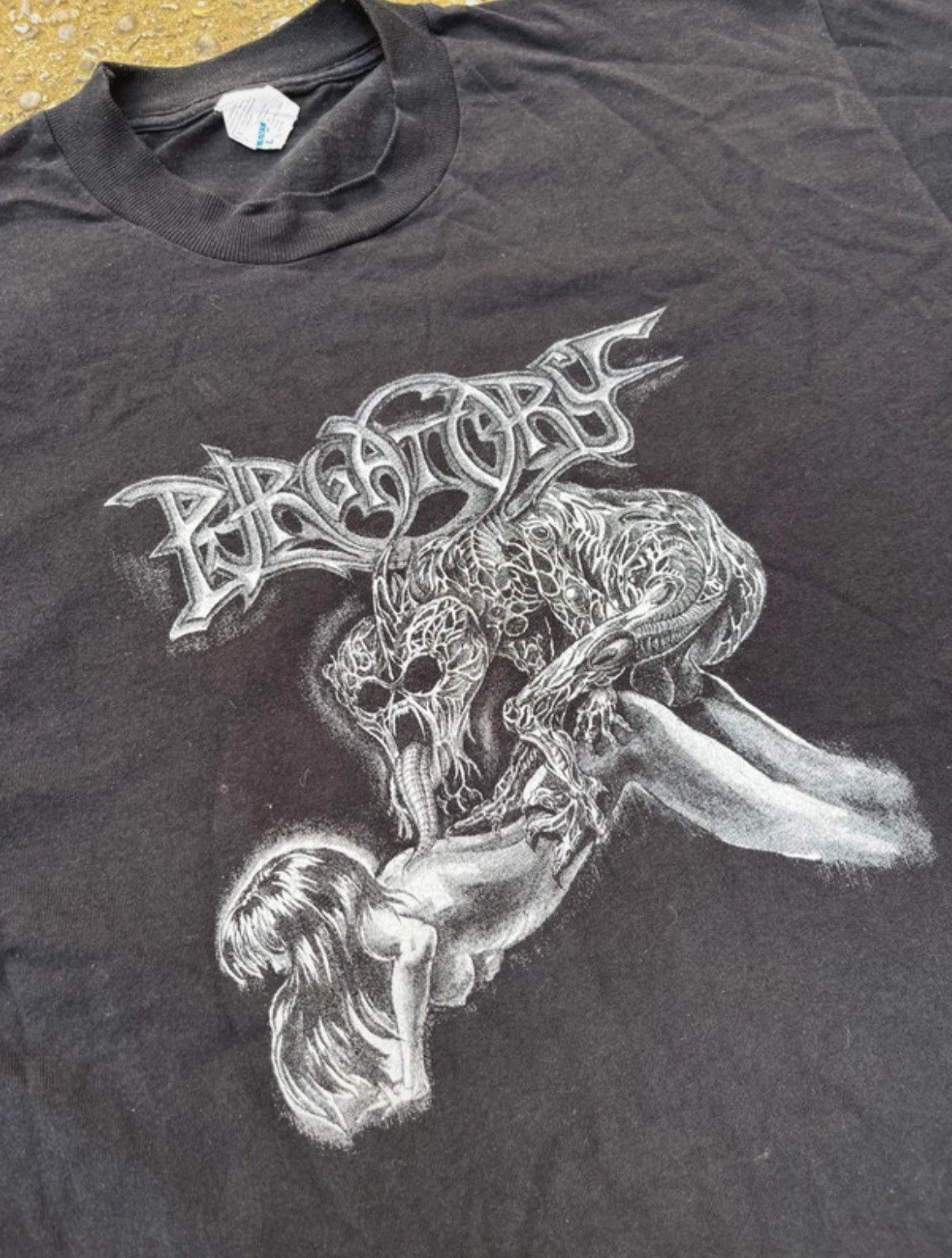 Band Tees × Vintage Vintage Purgatory 90s Death Metal Tee Screen Stars Tag Rare Size US L / EU 52-54 / 3 - 2 Thumbnail