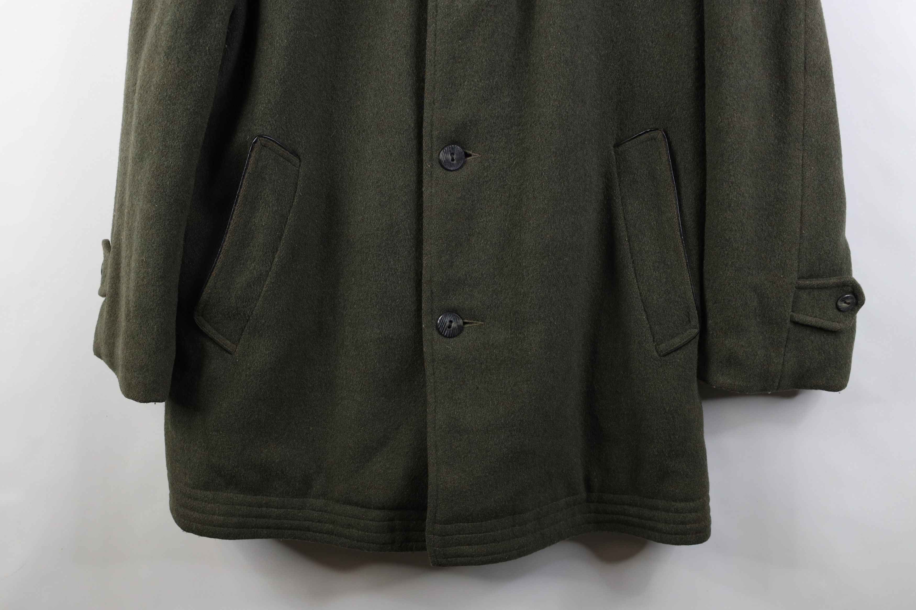 Vintage Vintage 50s Streetwear Lined Wool Duster Jacket Coat Green Size US L / EU 52-54 / 3 - 3 Thumbnail