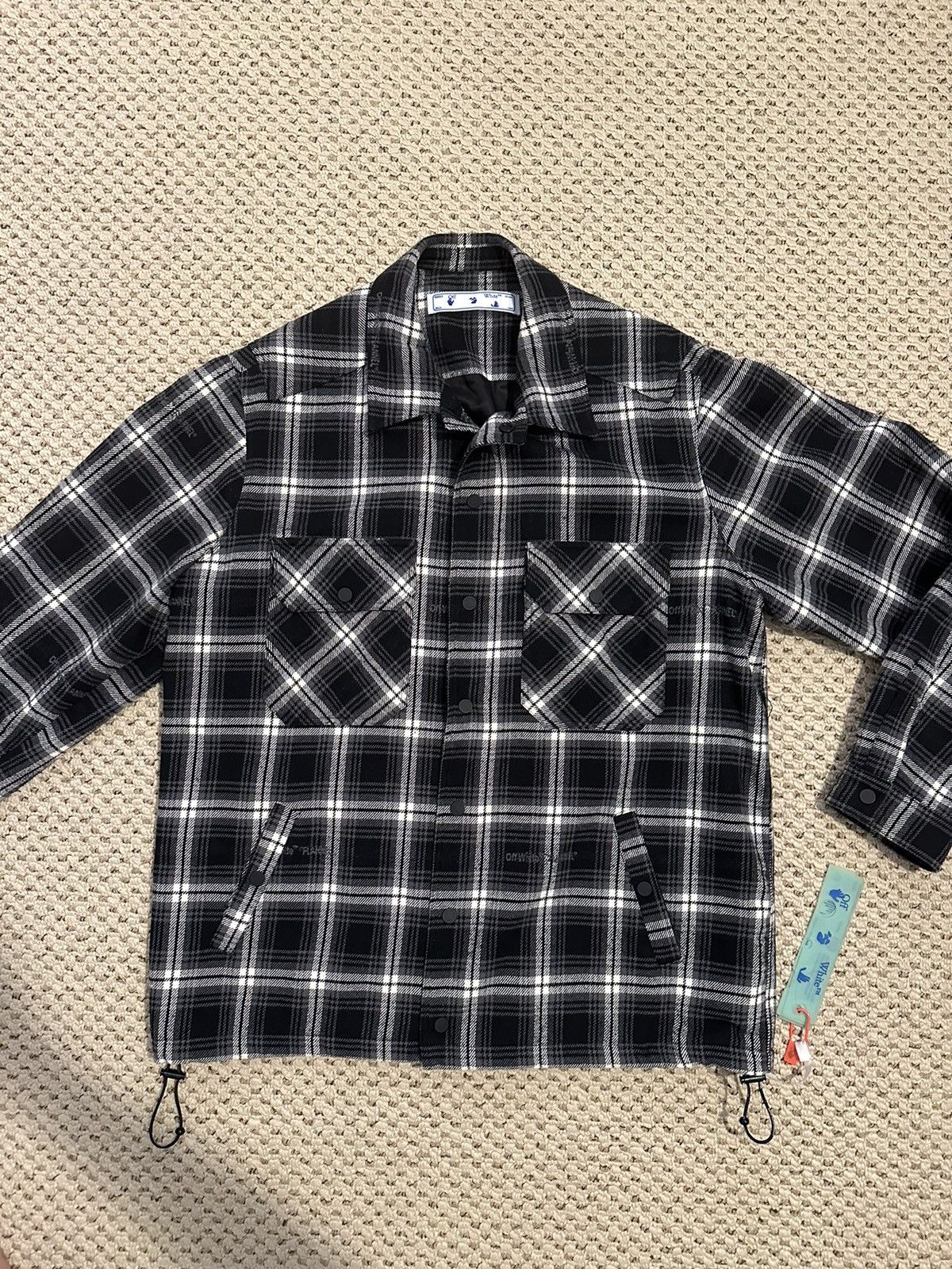 image of Off White Off-White Cross Flannel Fw/22 in Black, Men's (Size 2XL)