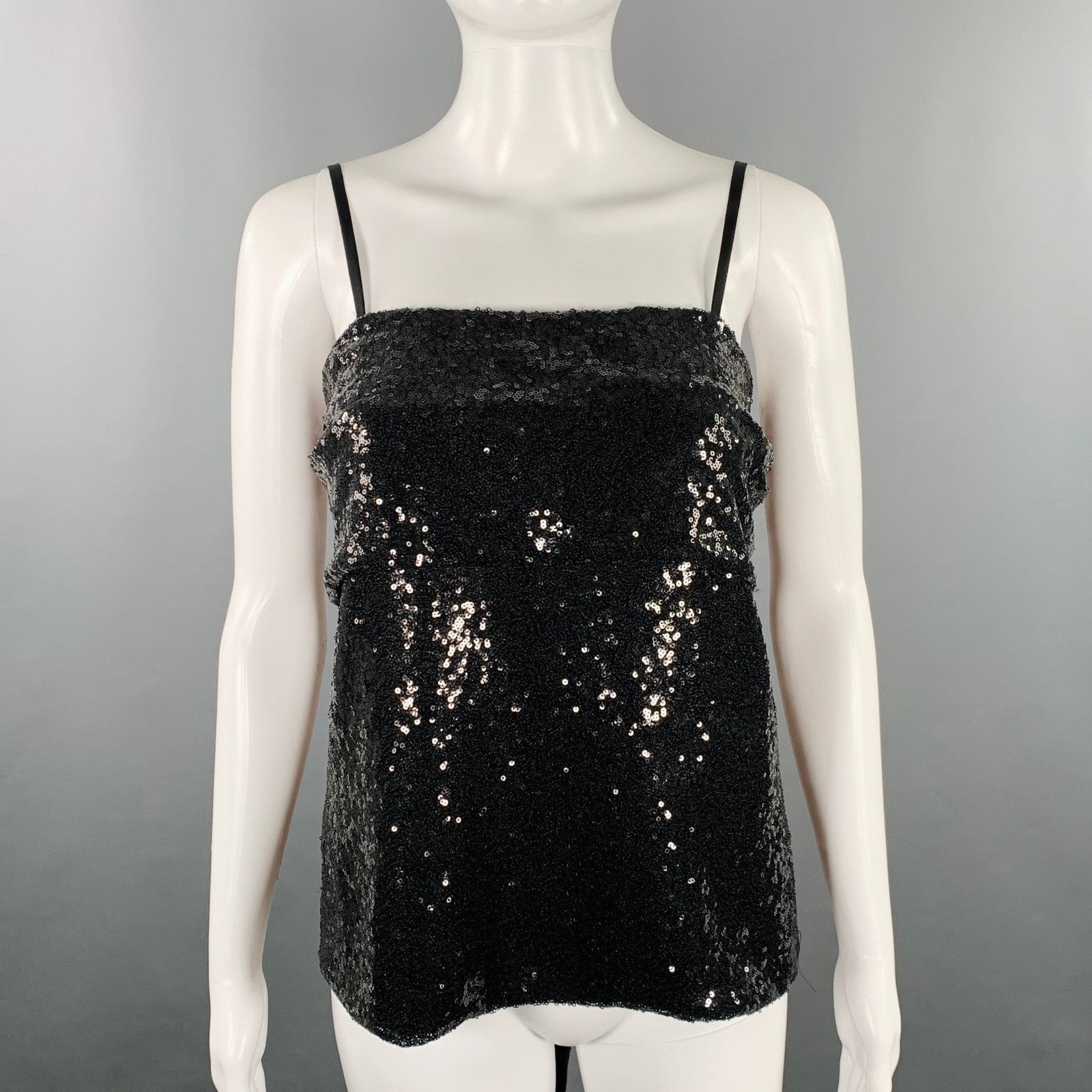 Prabal Gurung Size 0 Black Polyester Sequined Draped Dress Top Size XS / US 0-2 / IT 36-38 - 1 Thumbnail