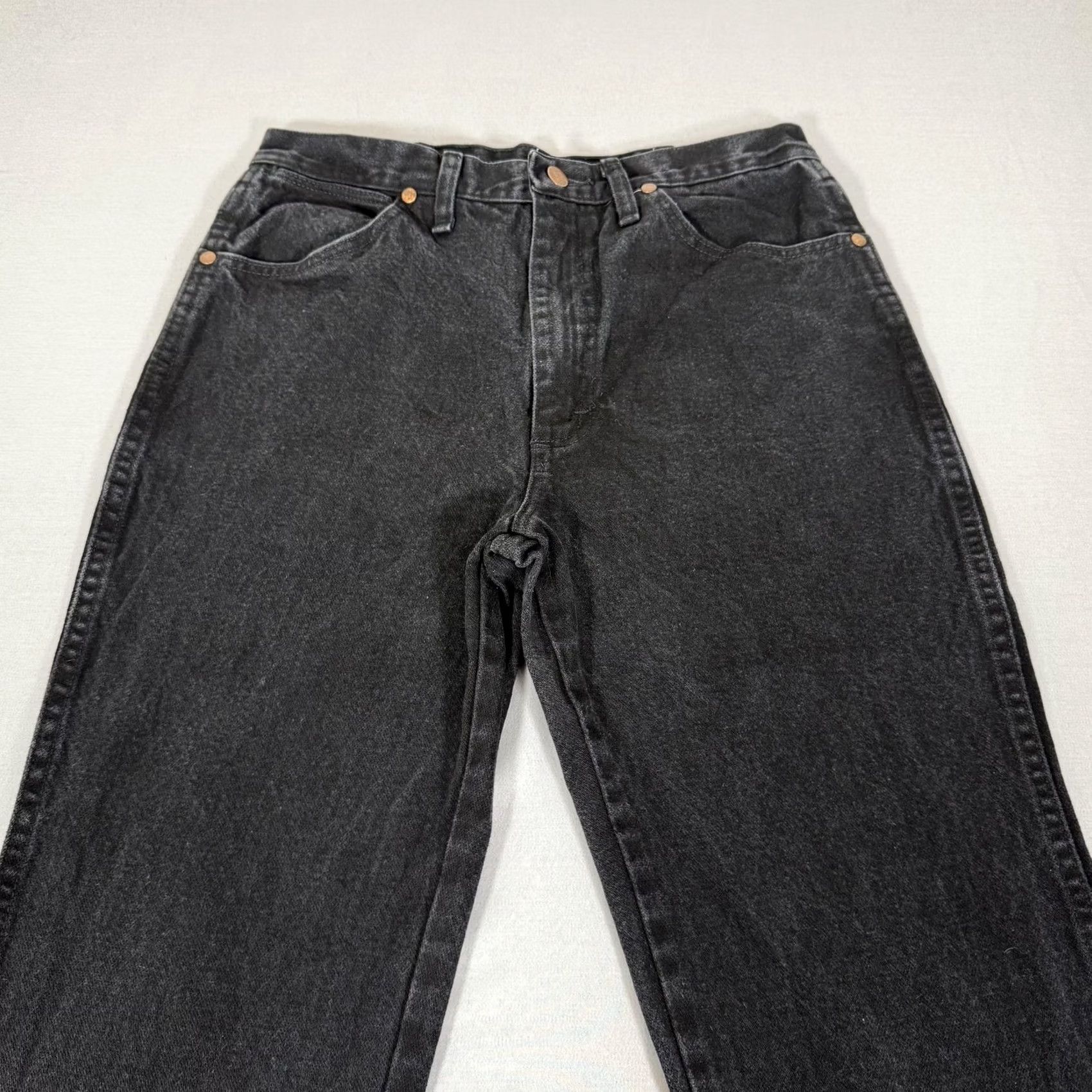 Wrangler Wrangler Jeans Mens 32x36 Black 930WBK Slim Straight Denim Jeans Western Work Cowboy Cut Five-Pocket Denim Pants Black Charcoal Wash Men Size US 32 / EU 48 - 2 Thumbnail