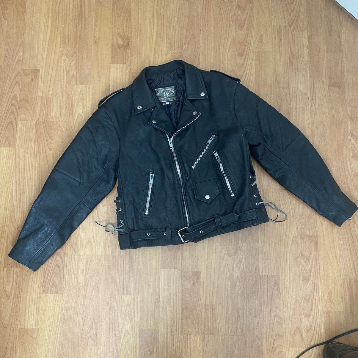 Vintage Freedom Machine Vintage Leather Motorcycle Jacket Men’s 44 Size US XL / EU 56 / 4 - 2 Thumbnail