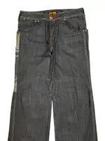 If Six Was Nine LB-03 Embroidered Design Drawstring Wide Loose Denim Pants Size US 29 - 10 Thumbnail