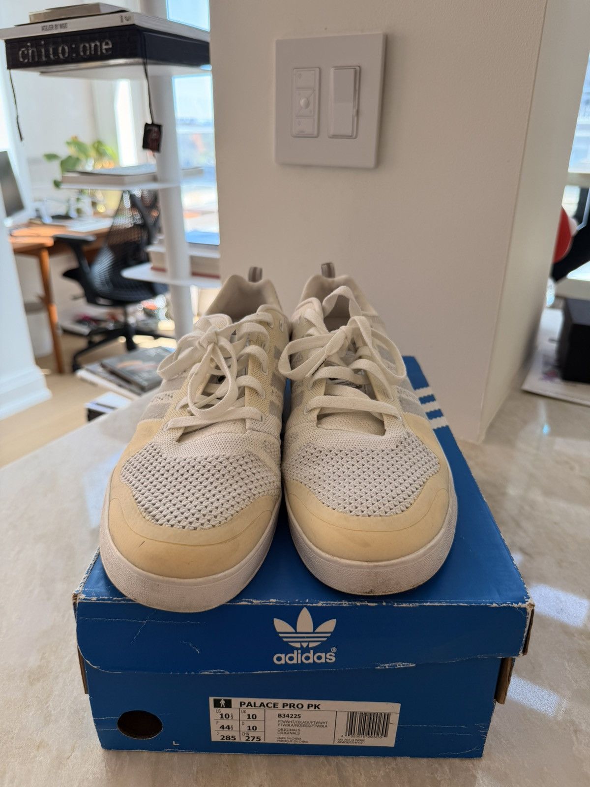 Adidas × Palace Adidas Palace Pro Primeknit White Size US 10.5 / EU 43-44 - 3 Thumbnail