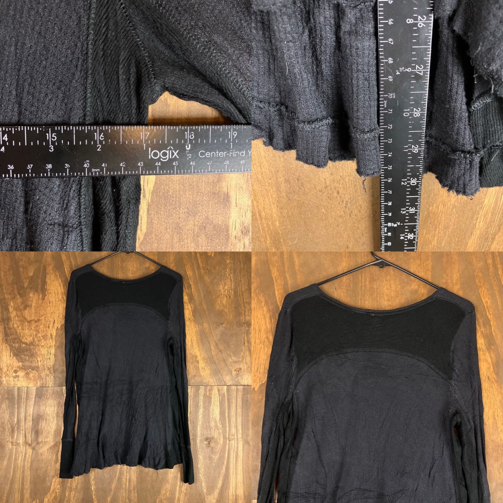 Vintage We The Free Womens Shirt Black Thermal Waffle Scoop Neck Long Sleeve XS Size XS / US 0-2 / IT 36-38 - 8 Thumbnail