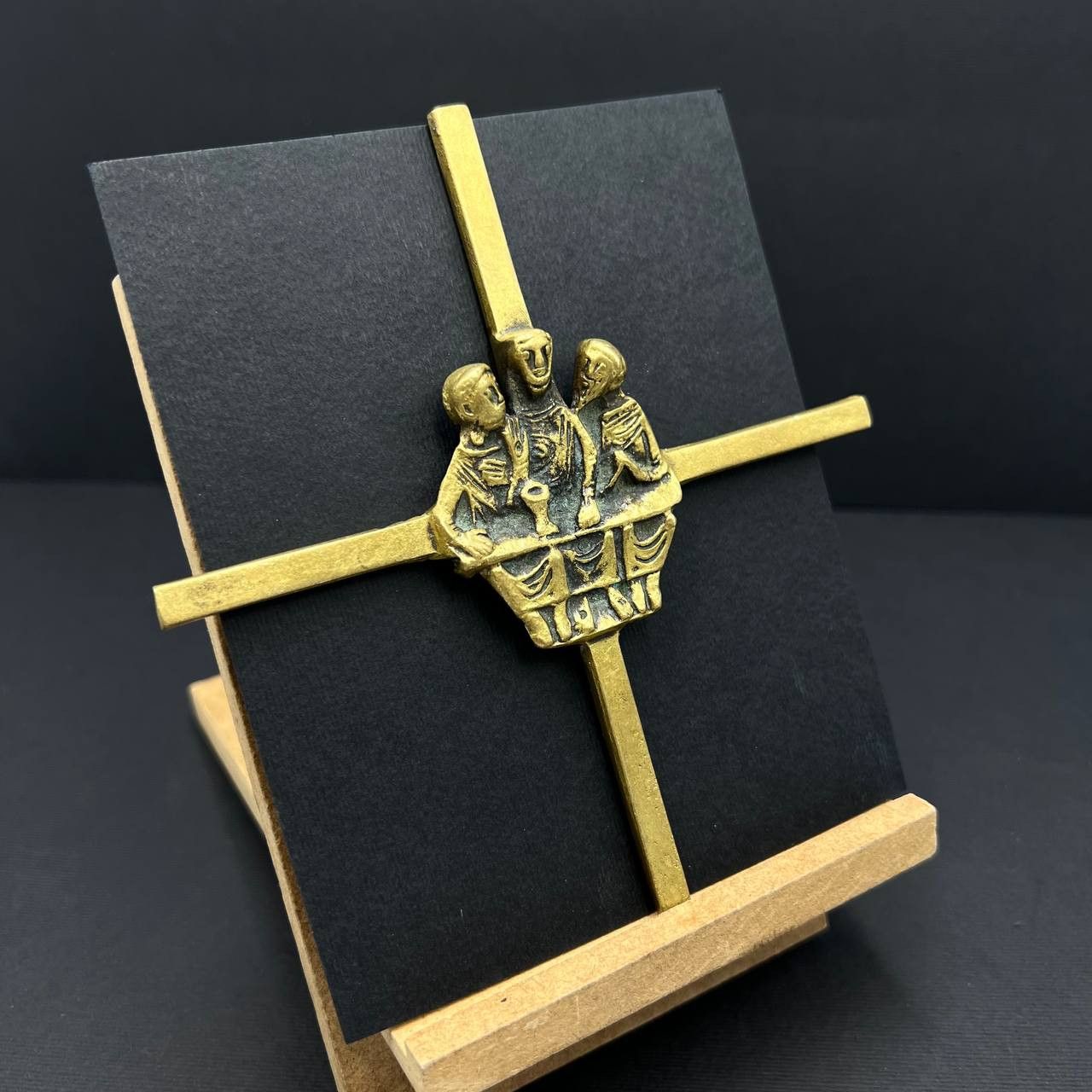 Vintage Bronze Wall Cross 14cm 1970s German Christian Art Vintage Size ONE SIZE - 6 Thumbnail