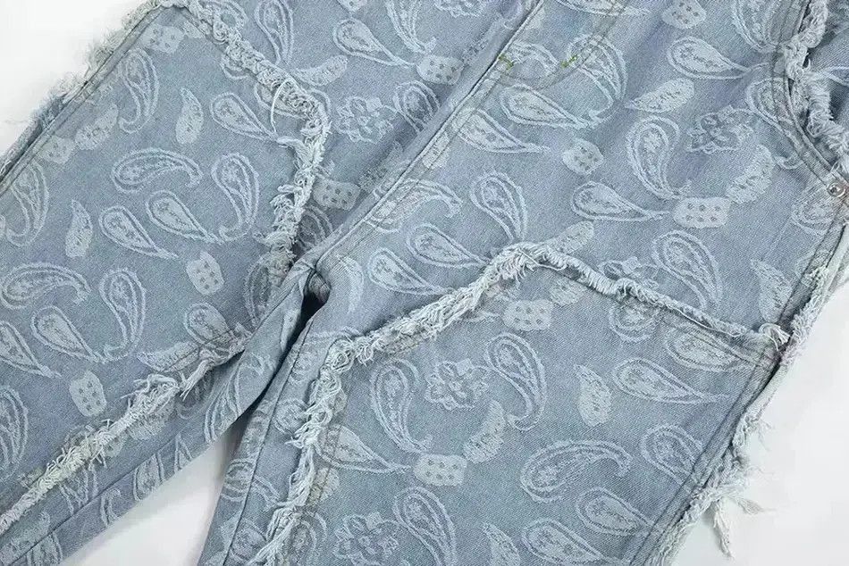 Japanese Brand Y2k Double Knee Paisley Denim Jeans Size US 32 / EU 48 - 4 Thumbnail