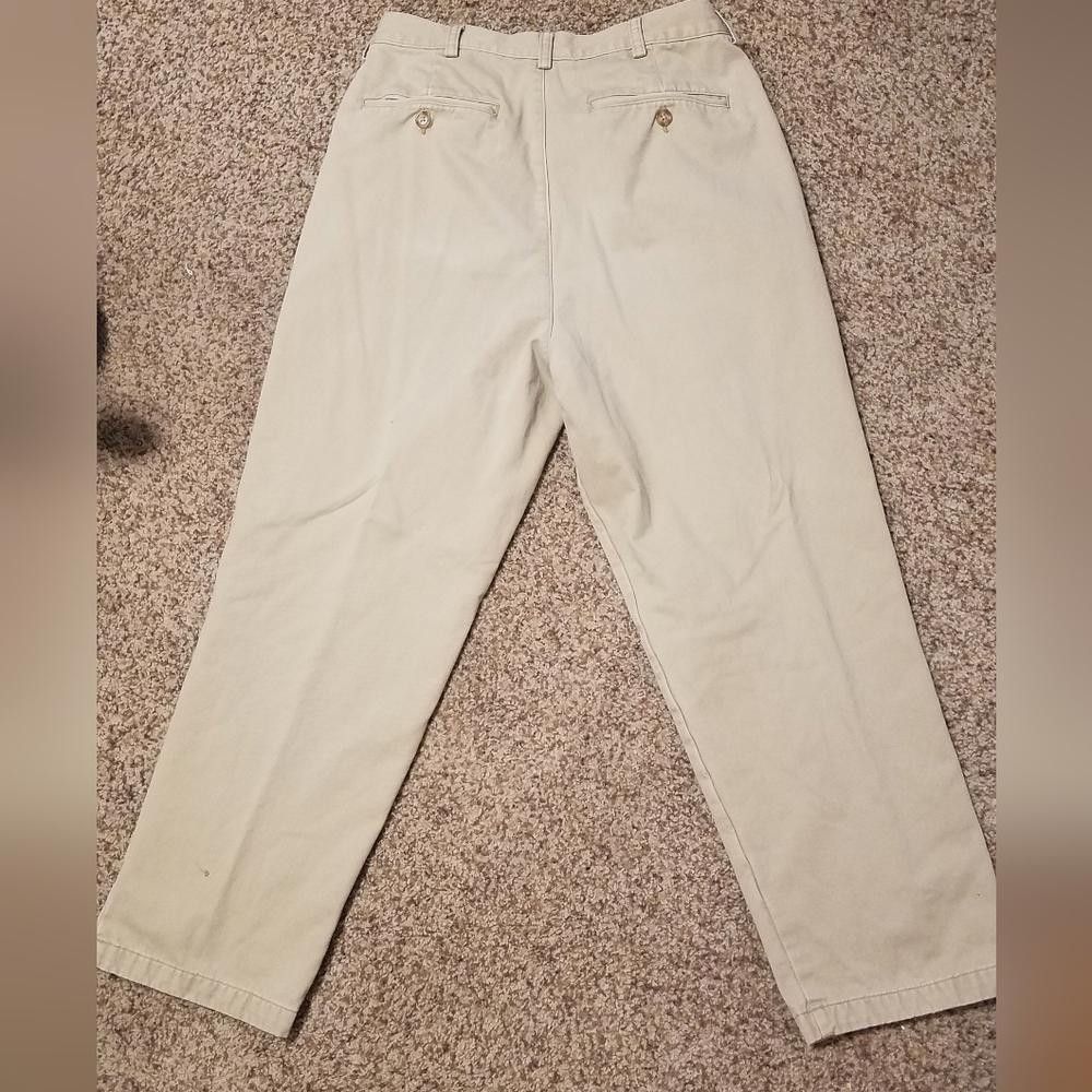 L.L. Bean L L Bean Natural Fit Fleece Lined Tan Pants Size 33X29 Size US 33 - 3 Thumbnail