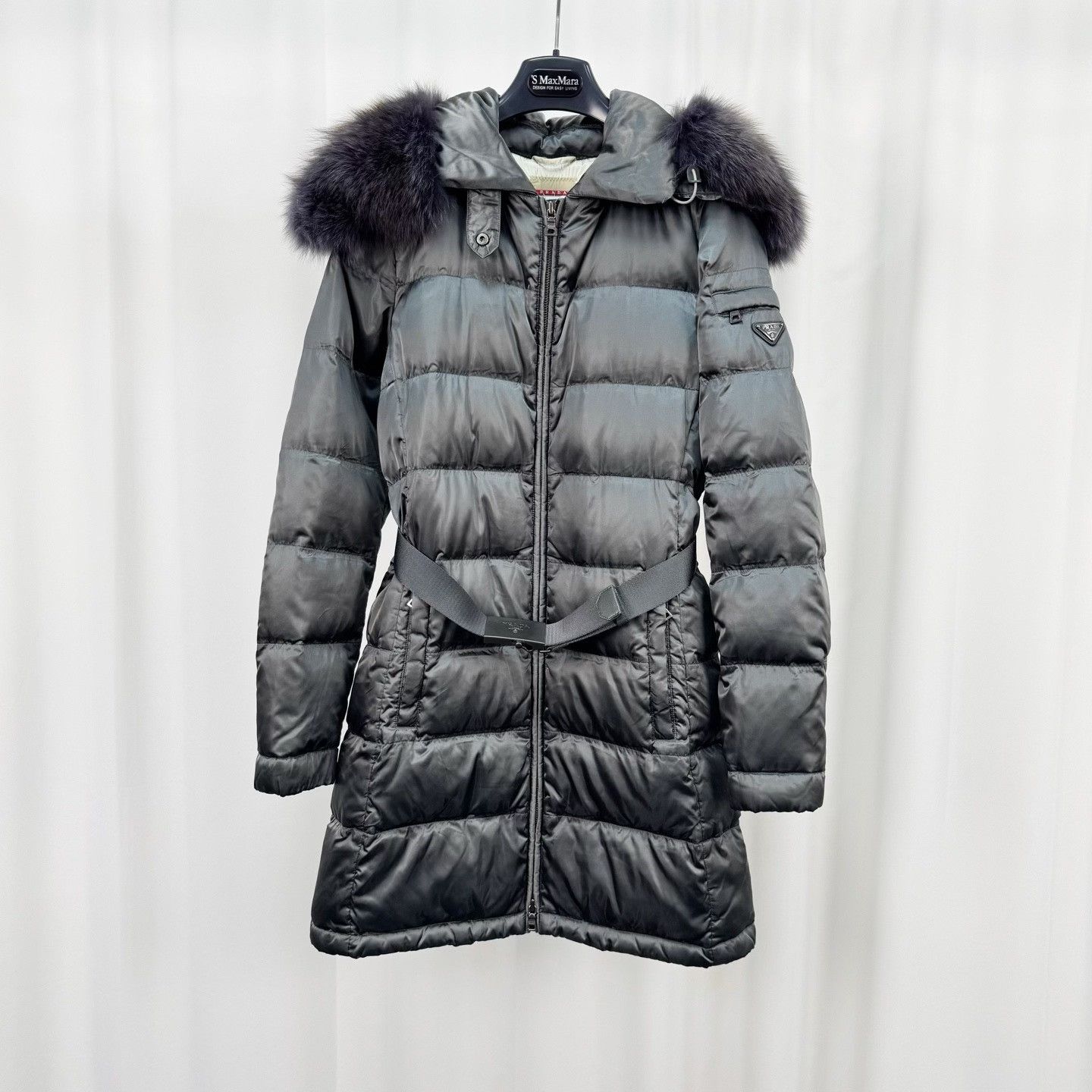 Prada Prada Triangle Logo Fur Collar Down Jacket Size S / US 4 / IT 40 - 1 Thumbnail
