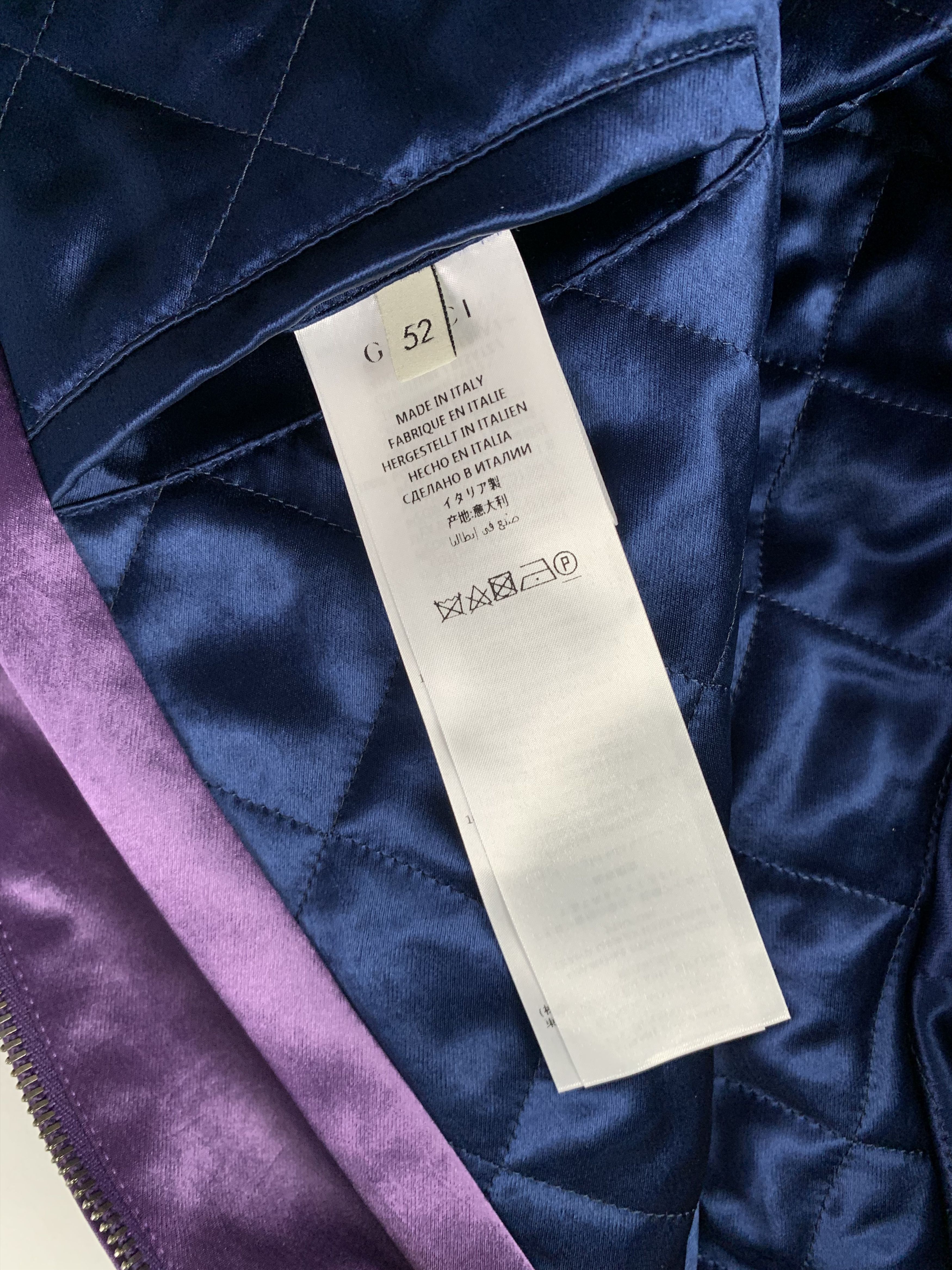 Gucci Gucci Silk Purple Dog & Cat Bomber Jacket Size US L / EU 52-54 / 3 - 11 Thumbnail