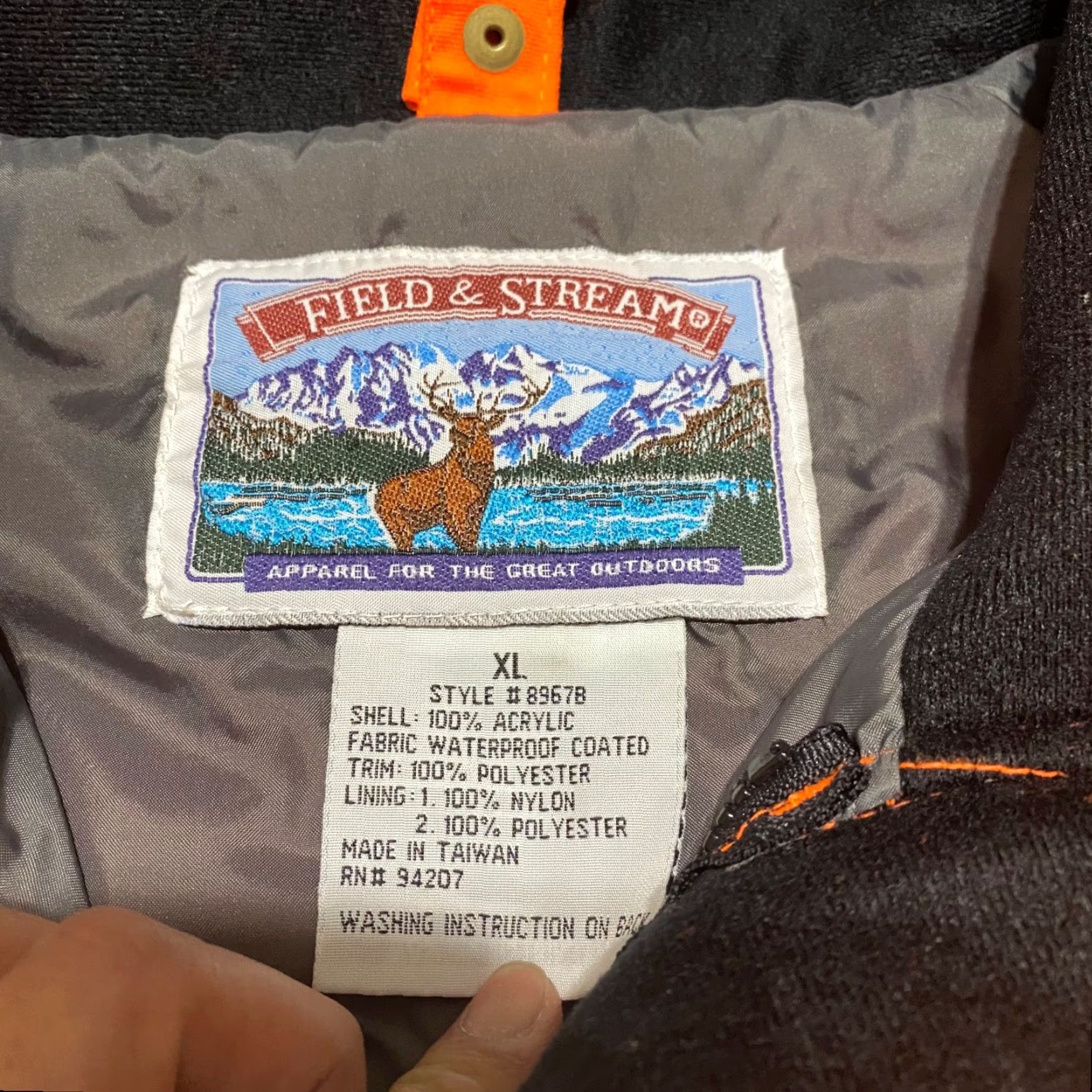Vintage Field & Stream Jacket Mens XL Outdoor Windbreaker Orange Full Zip Waterproof Outdoor Size US XL / EU 56 / 4 - 3 Thumbnail