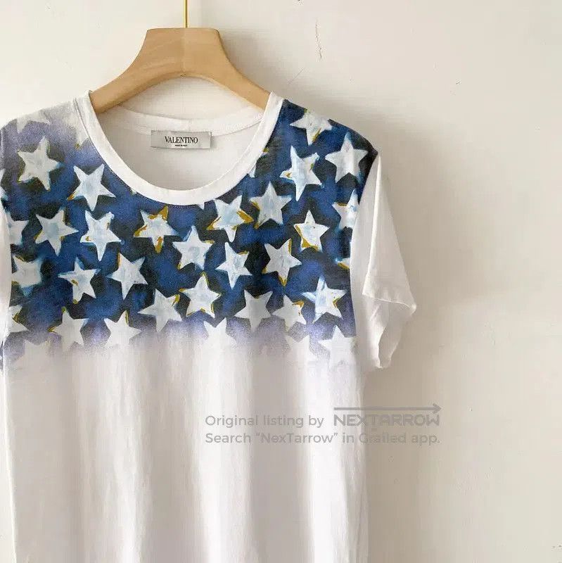 Valentino Valentino White Star Pattern Summer T-Shirt . Size M / US 6-8 / IT 42-44 - 3 Thumbnail