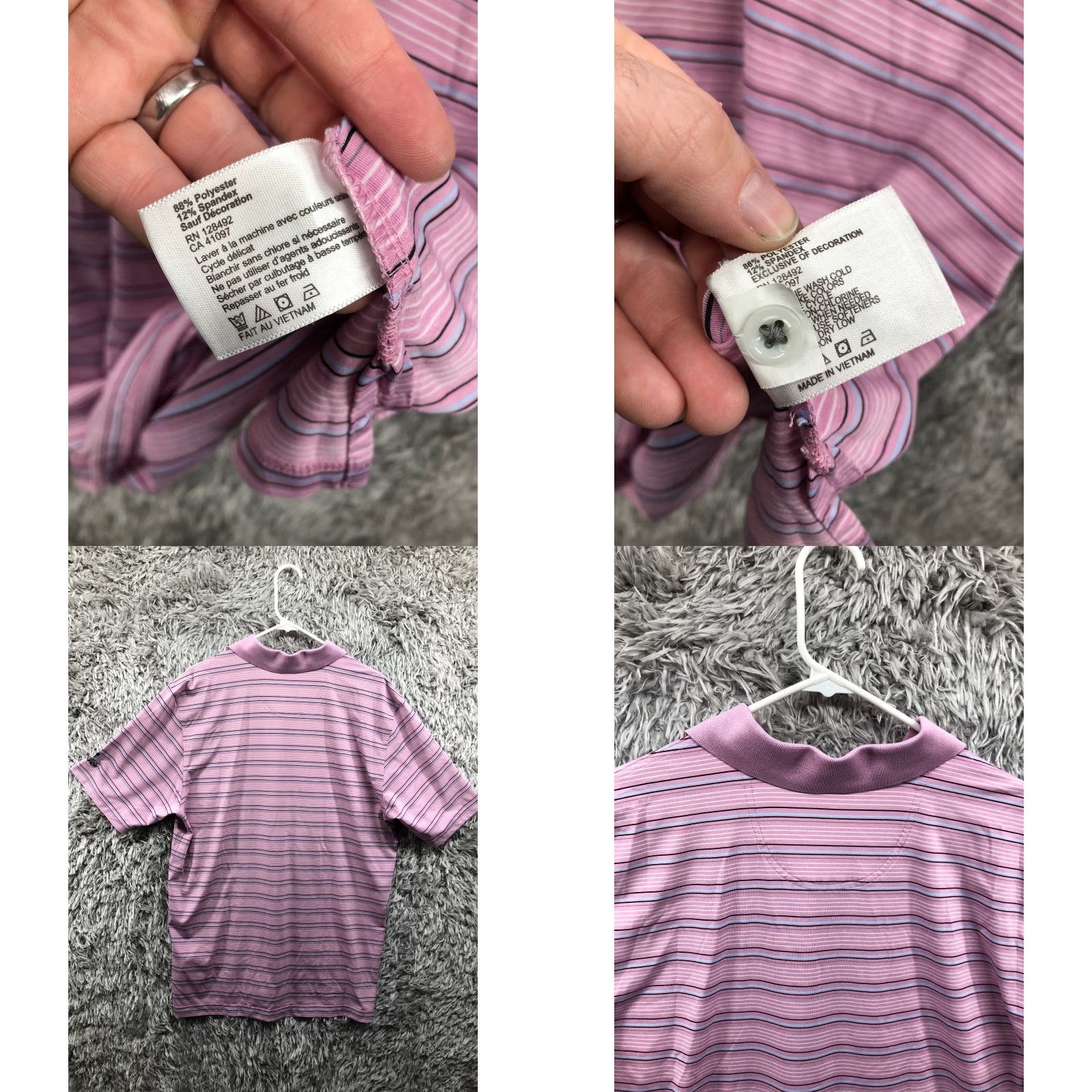 Vintage Greg Norman The Shark ML 75 Golf Polo L Pink Striped 3 Button Play Dry Shirt Mens Golf Polo Regular Shirt Size US L / EU 52-54 / 3 - 8 Thumbnail