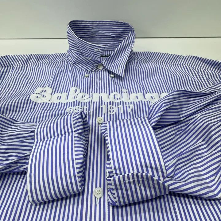Balenciaga Balenciaga Balenciaga Logo Stripe Long Sleeve Shirt -2507 Size US M / EU 48-50 / 2 - 7 Thumbnail