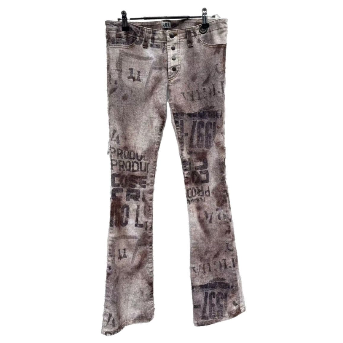 Japanese Brand × Le Grande Bleu (L.G.B.) l.g.b. japanese brand vhs print distressed denim pants Size 29" - 1 Thumbnail