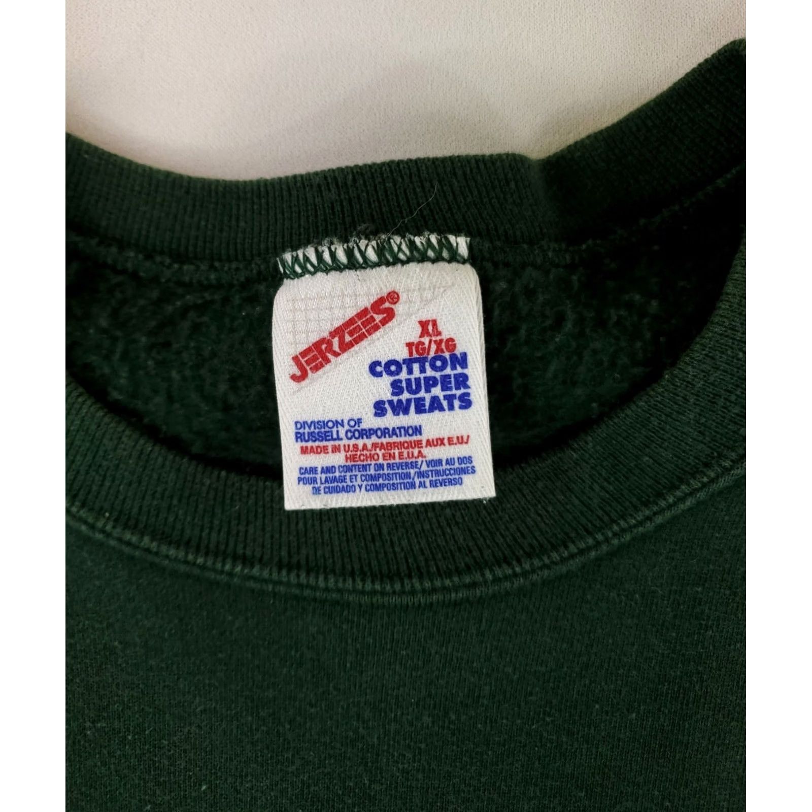 Jerzees VINTAGE Green Bay Packers Sweatshirt Jerzees Super Sweats Made USA Mens XL Green 90s Crew Neck Pullover Size US XL / EU 56 / 4 - 3 Thumbnail