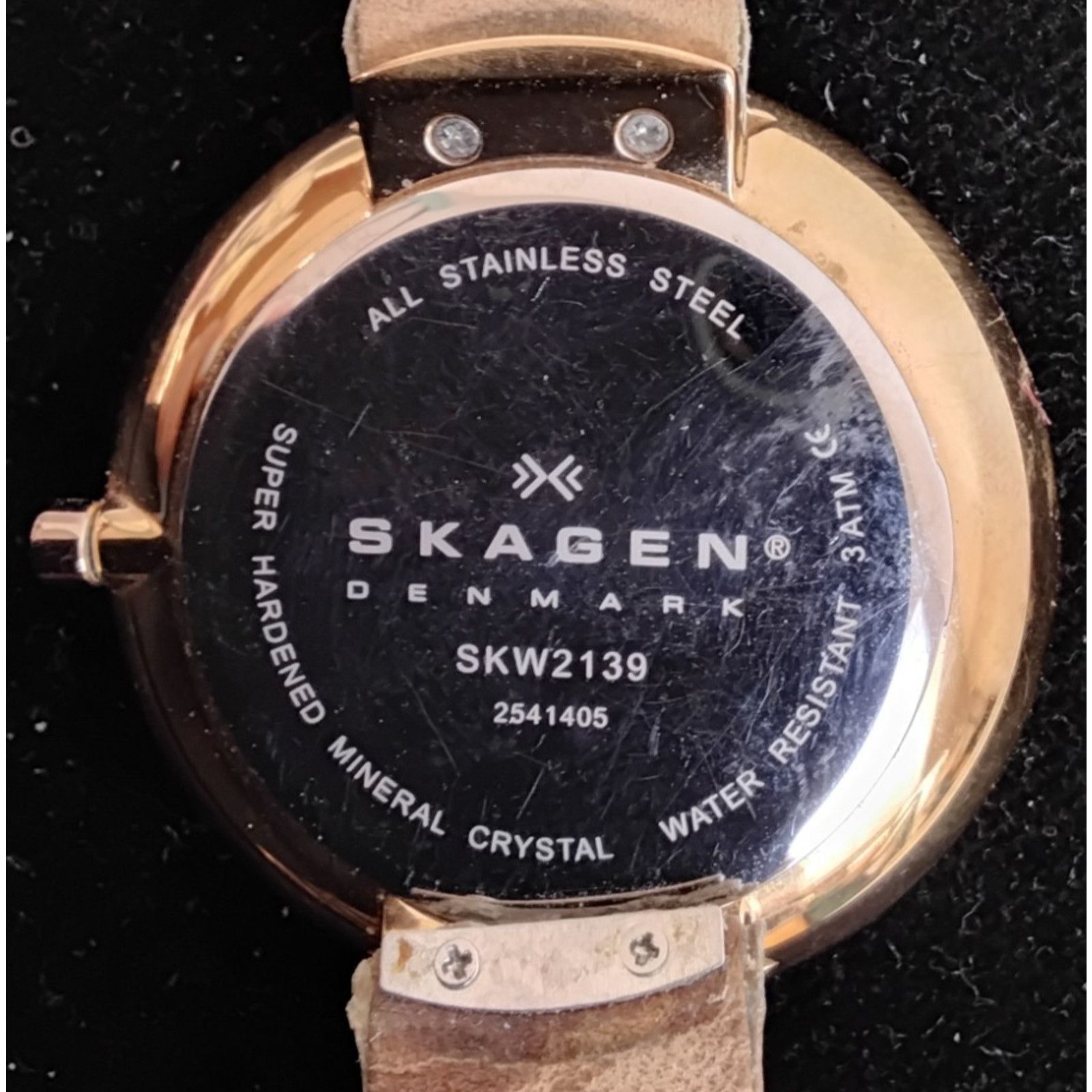 Skagen Skagen Denmark Ladies Watch SKWZ139 Gold Bezel Gray Band Size ONE SIZE - 6 Thumbnail