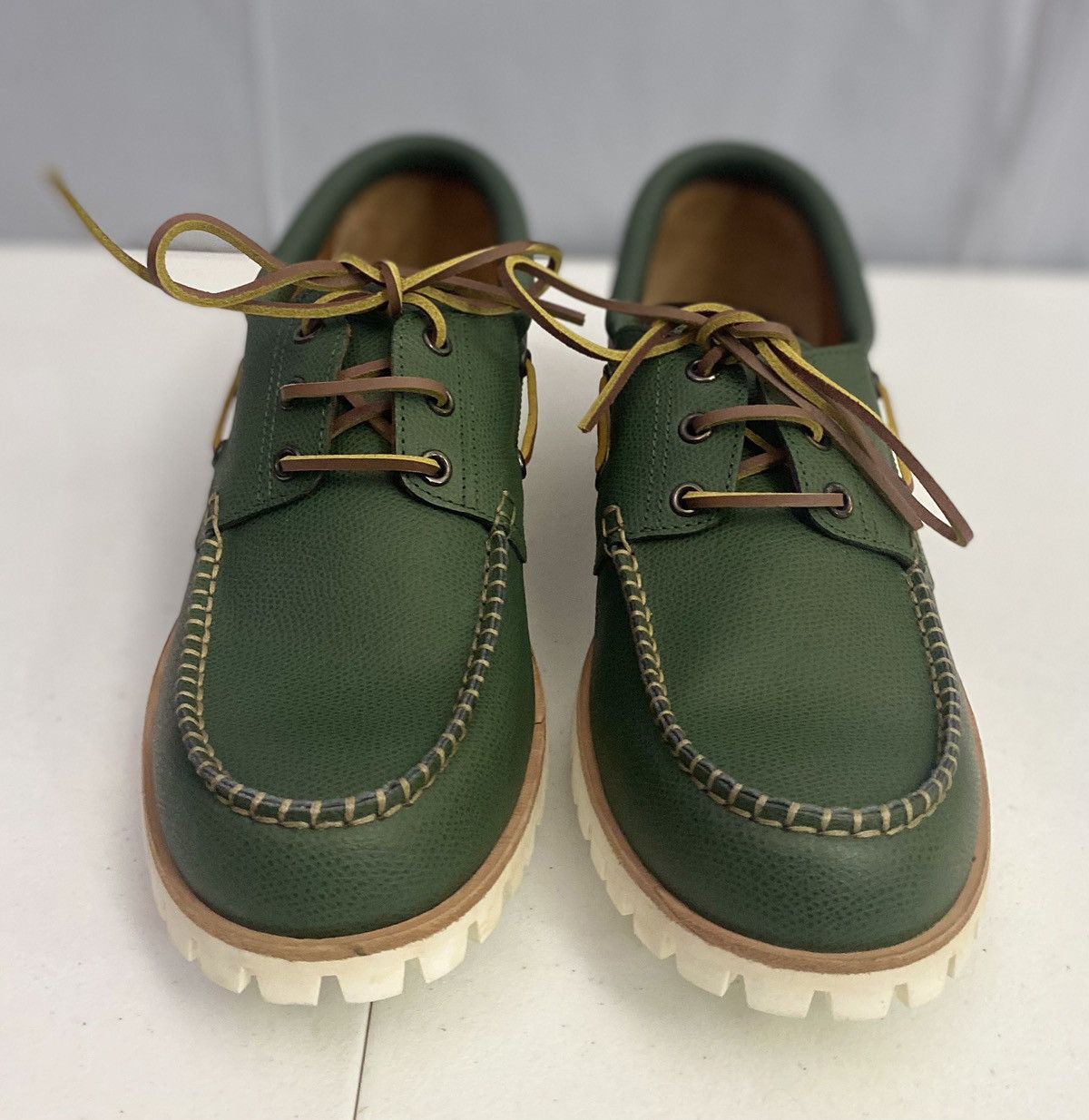Dsquared2 Dsquared2 🇮🇹 Forest Green Leather Handmade Boat Shoes 9 NEW Size US 9 / EU 42 - 3 Thumbnail