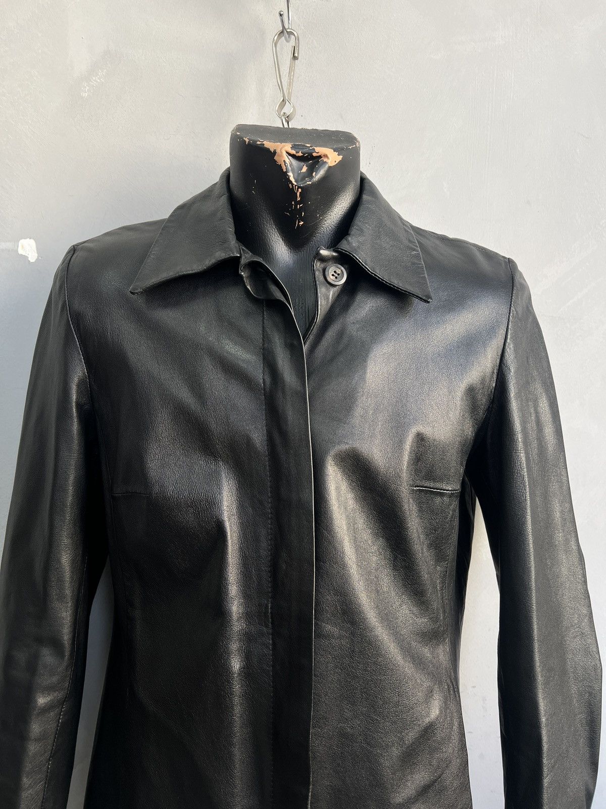 14th Addiction Black avant garde rick owens style leather buttons jacket Size US M / EU 48-50 / 2 - 2 Thumbnail