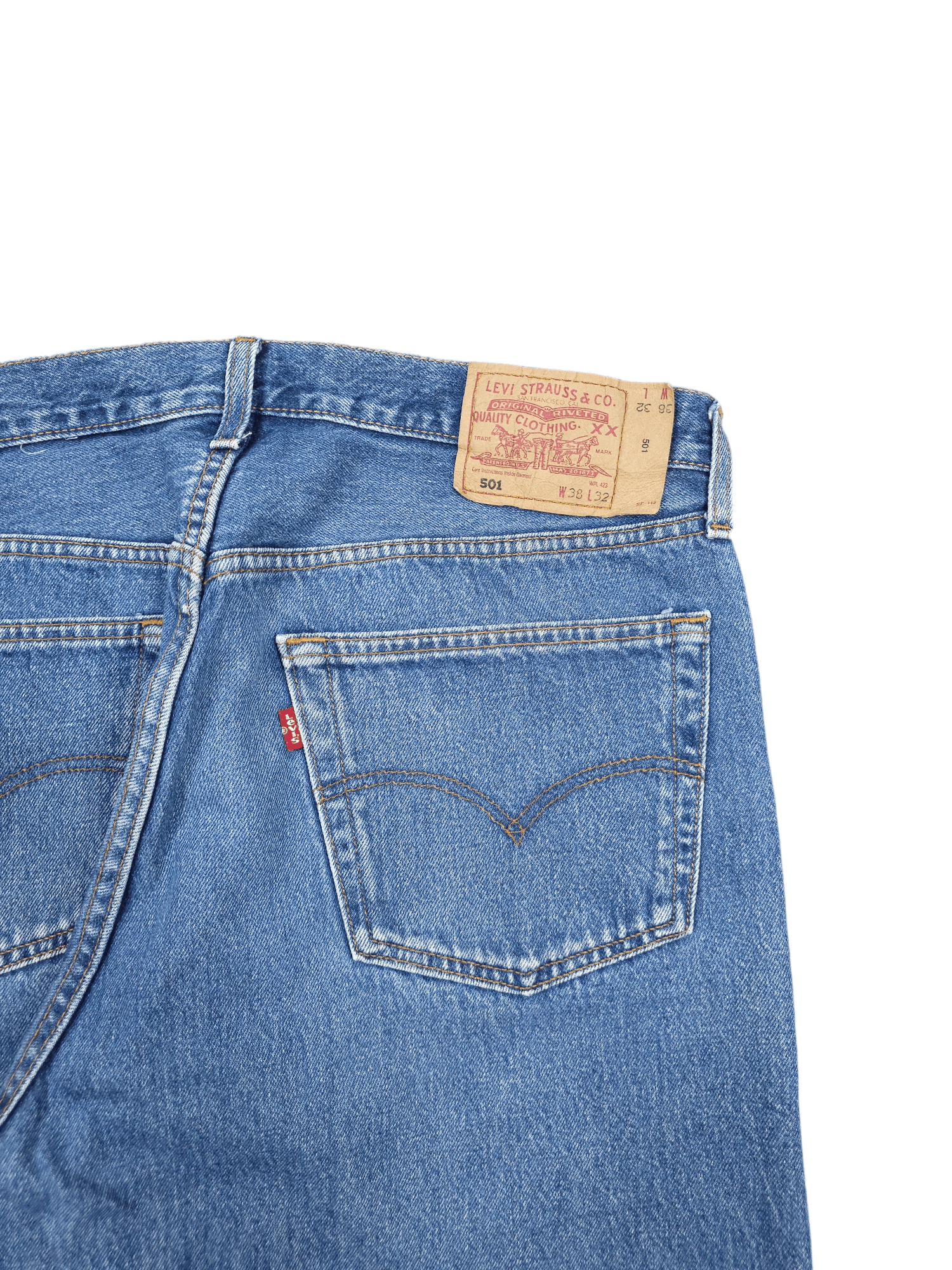 Levi's × Levi's Vintage Clothing × Vintage 💎 38/32 Vintage 90's Levi's 501 Washed Straight Denim Jeans Size US 38 / EU 54 - 9 Thumbnail