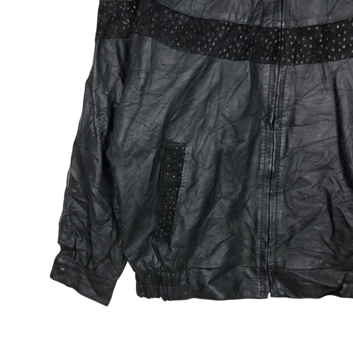 Genuine Leather 🔥VINTAGE UNBRANDED LEATHER BOMBER JACKET ISSEY MIYAKE Size US M / EU 48-50 / 2 - 6 Thumbnail