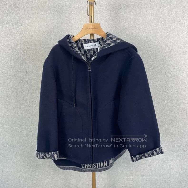 Dior Dior Blue hooded double-sided zipper cashmere jacket Size XS / US 0-2 / IT 36-38 - 1 Thumbnail