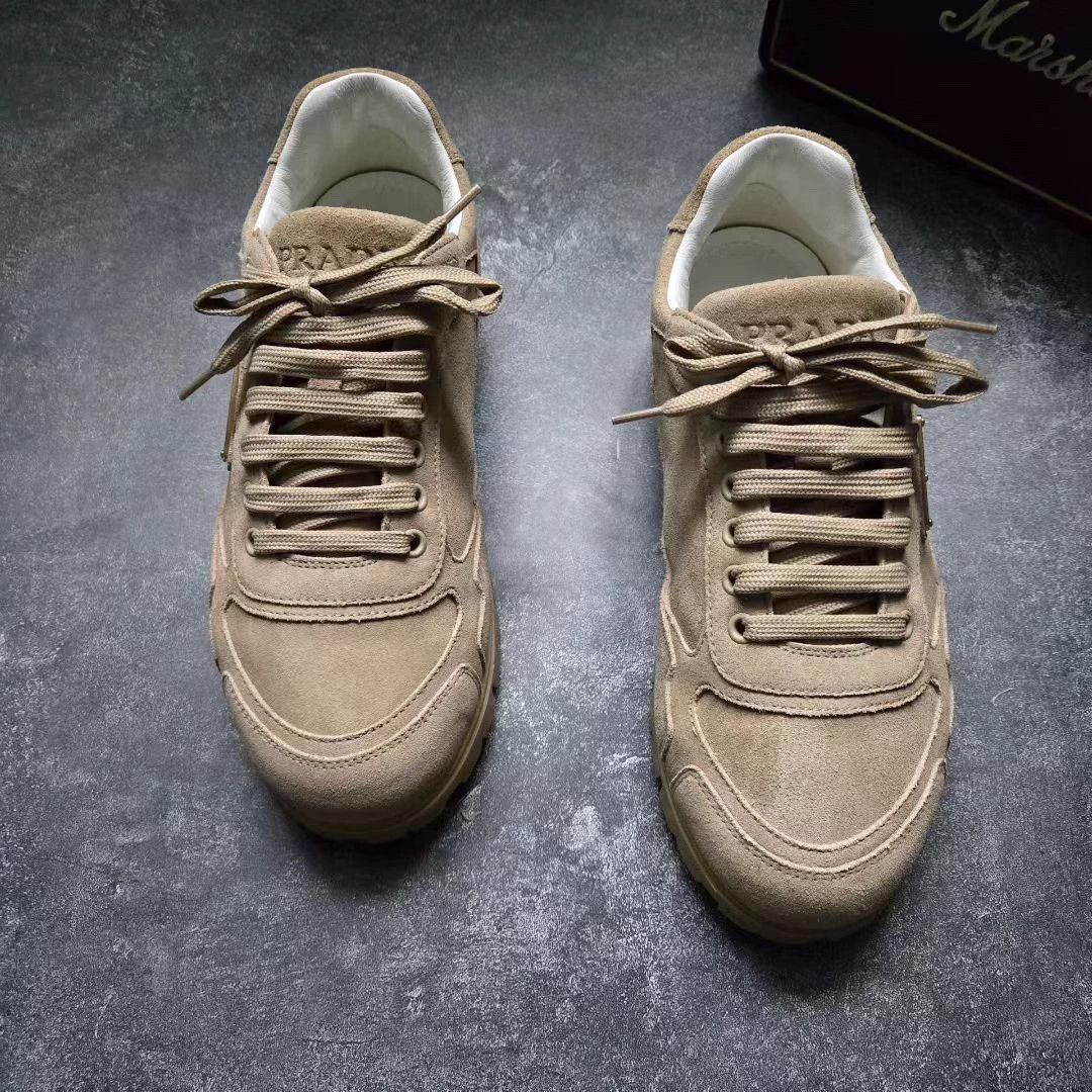 Prada PRADA TRAIL Beige Suede Sneakers 5/39 Like New Size US 8 / IT 38 - 1 Thumbnail