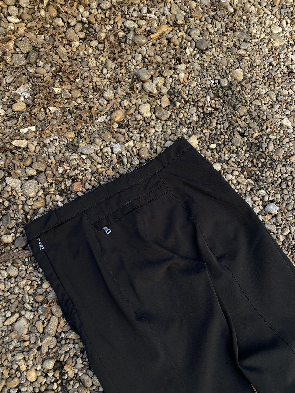 Prada Vintage Prada Back Pocket Nylon Red Tab Flared Pants Size 30" / US 8 / IT 44 - 4 Thumbnail