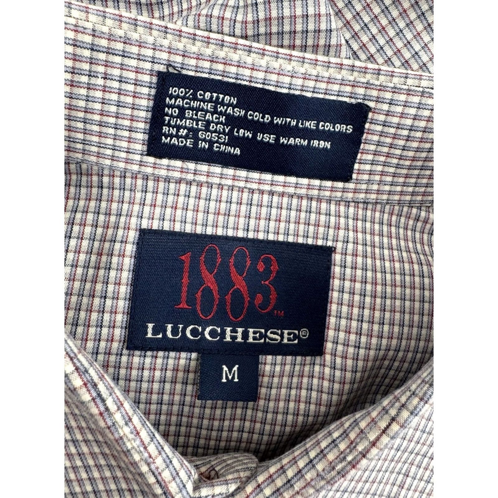 Vintage LUCCHESE 1883 - Western Plaid Check Shirt M Mens Short Altered Sleeves EXCELLENT Size US M / EU 48-50 / 2 - 4 Thumbnail