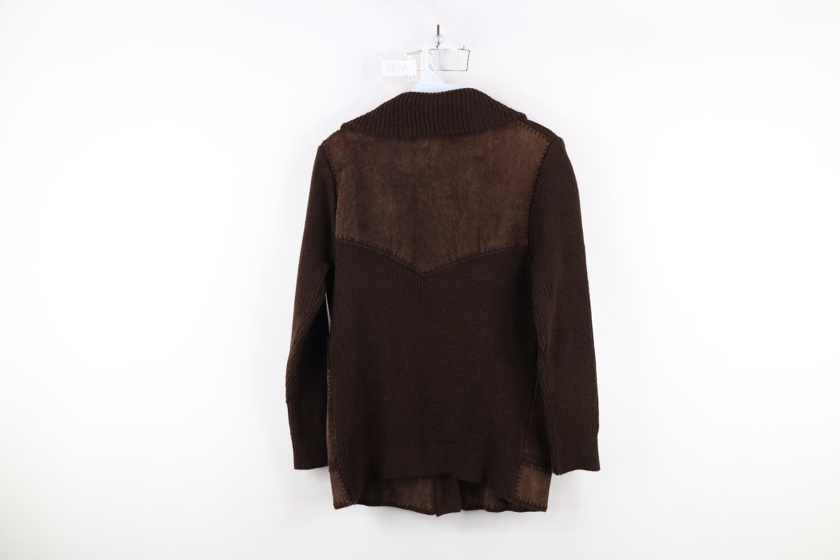 Vintage Vintage 70s Streetwear Crochet Knit Shawl Cardigan Jacket Size L / US 10 / IT 46 - 12 Thumbnail