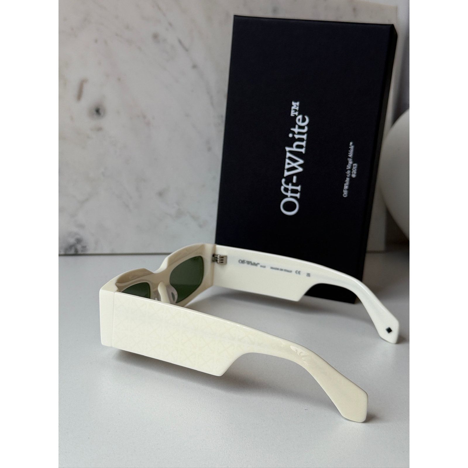 Off-White NEW Off White Cary White Rectangular Sunglasses Size ONE SIZE - 2 Thumbnail