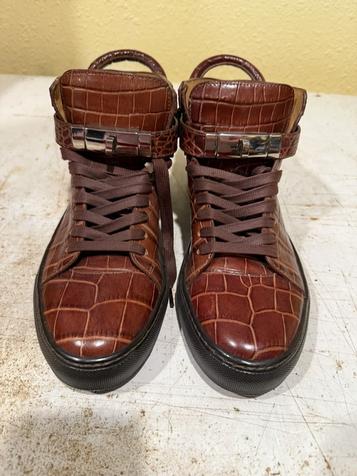 Buscemi Buscemi Men's Brown Trainers crocodile Size US 9 / EU 42 - 3 Thumbnail