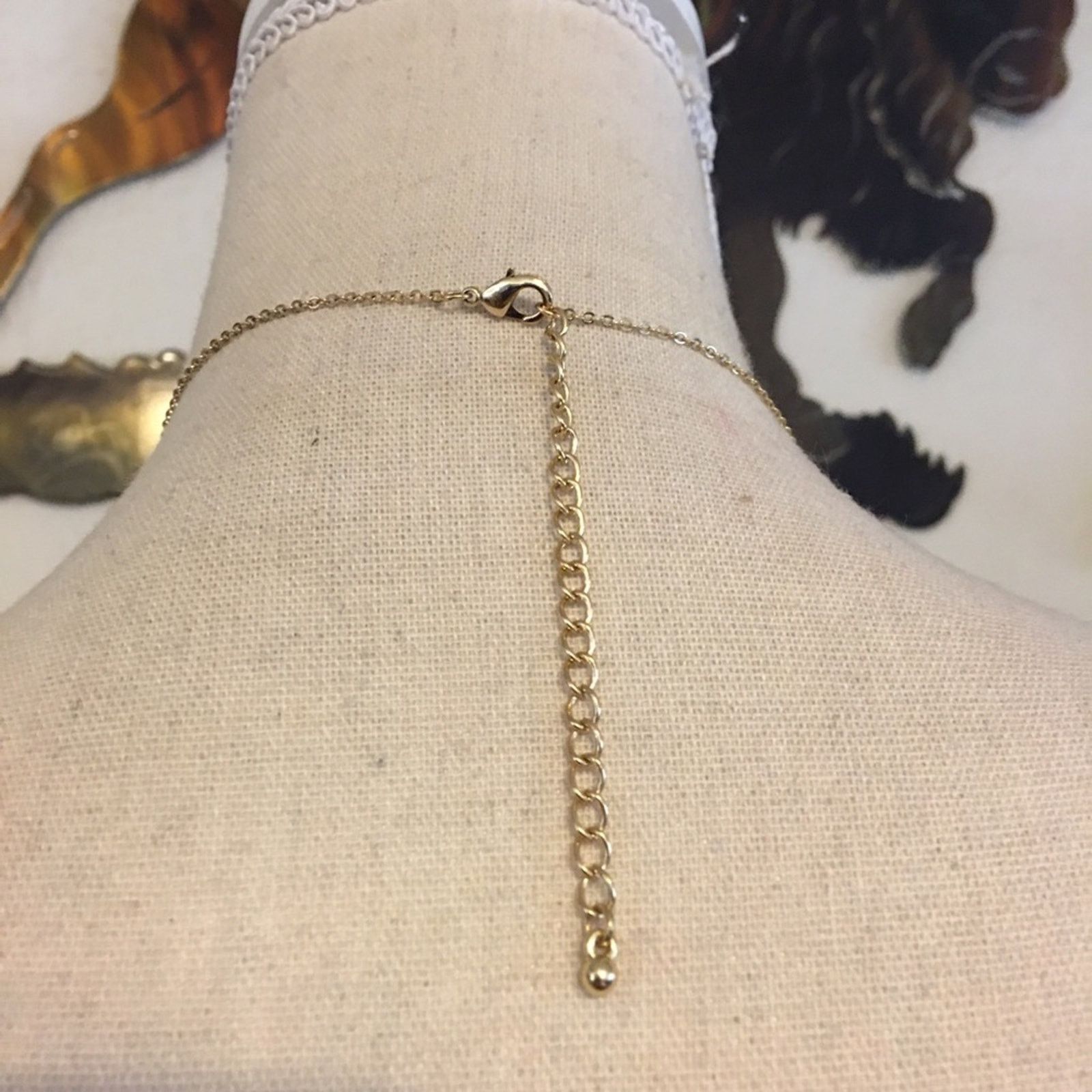 Vintage Vintage double gold leaf sparkle chain necklace Size ONE SIZE - 6 Thumbnail