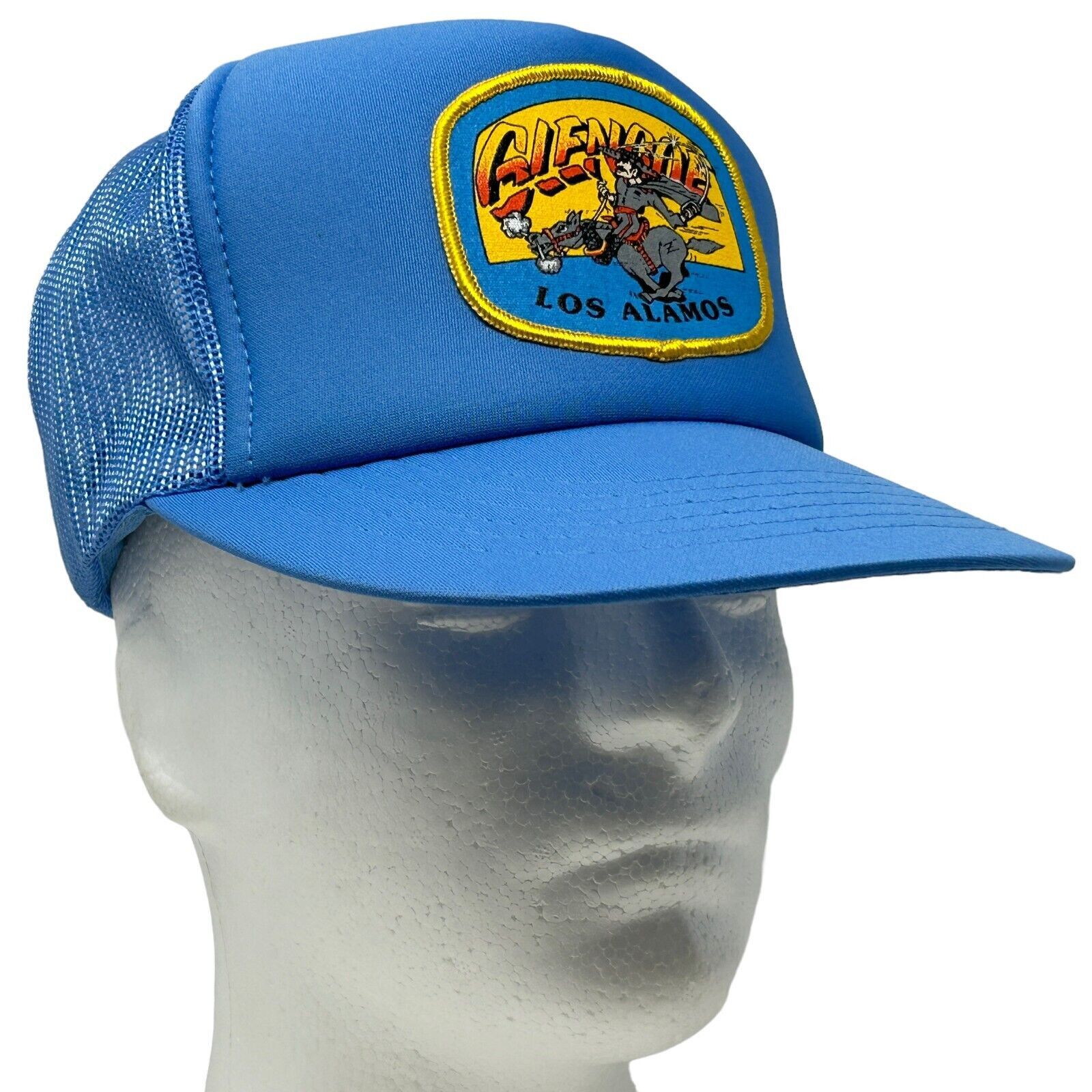 image of Los Alamos Glencoe Vintage 80's Trucker Hat Nuclear Bomb Test in Blue, Men's