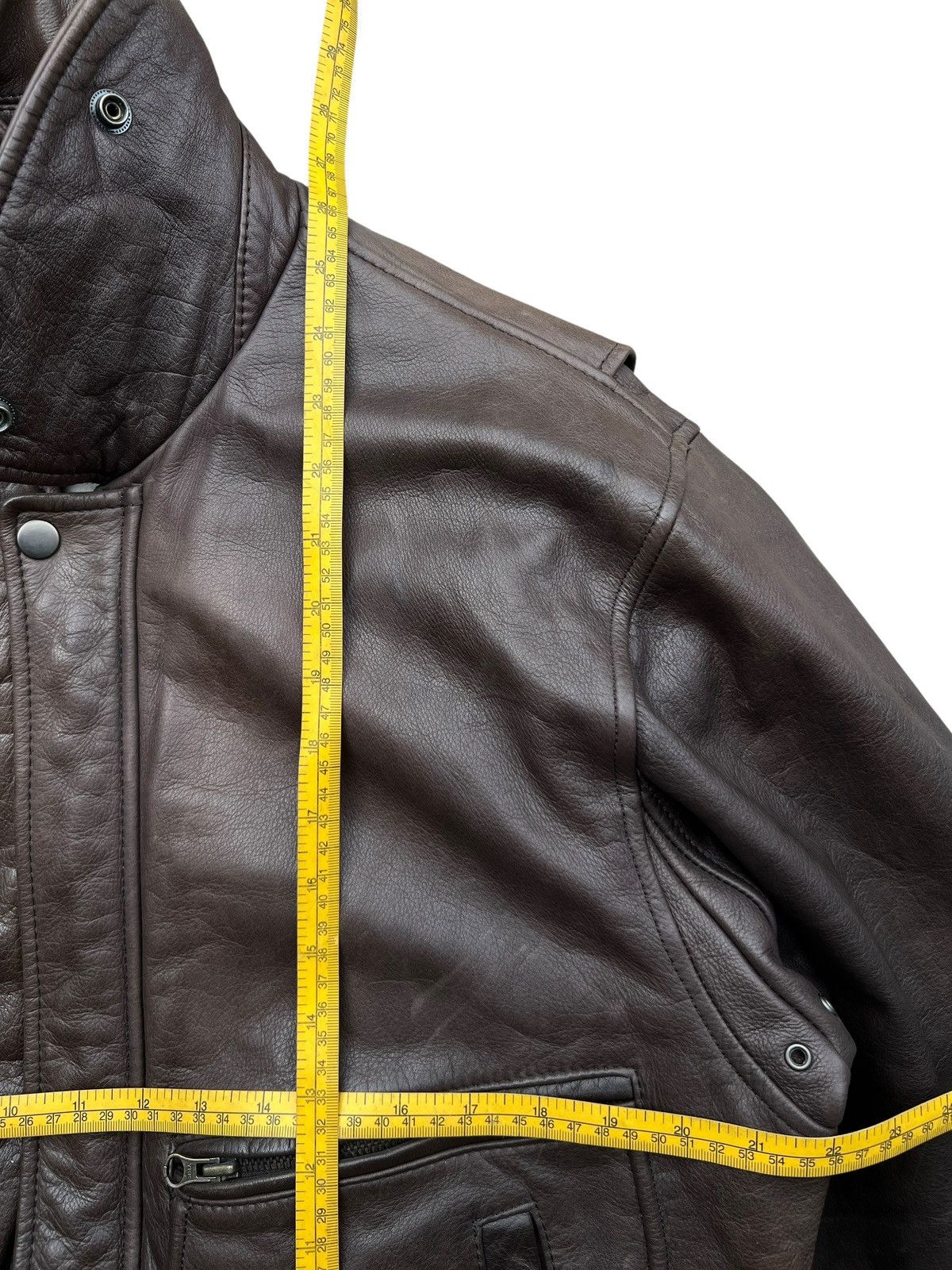 Vintage Vintage 90s Tobell G1 Brown Leather Jacket Size US L / EU 52-54 / 3 - 13 Thumbnail