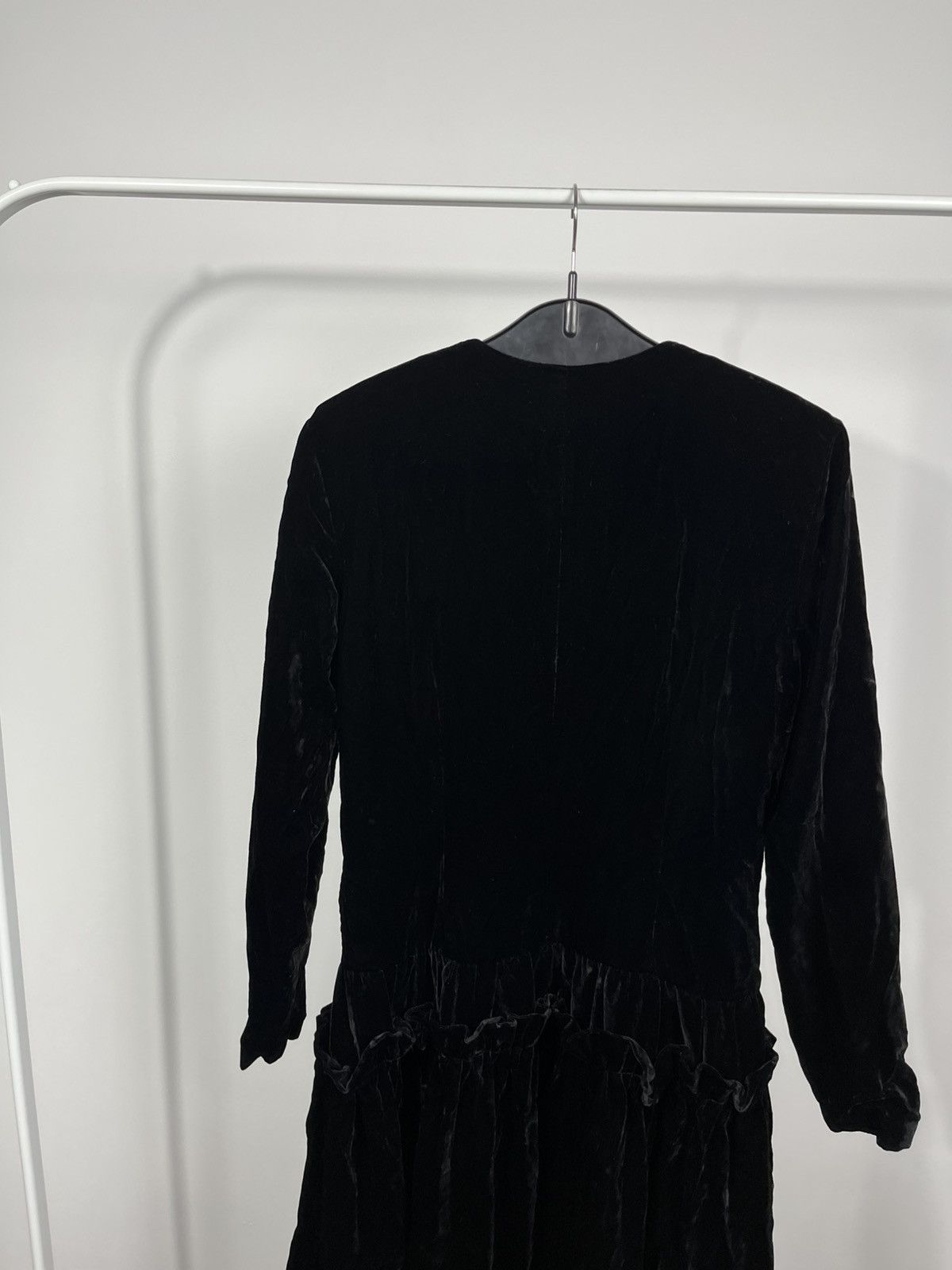 Sisley Vintage Sisley Velvet Mini Dress Made in Italy Ruffle Hem Size M / US 6-8 / IT 42-44 - 13 Thumbnail