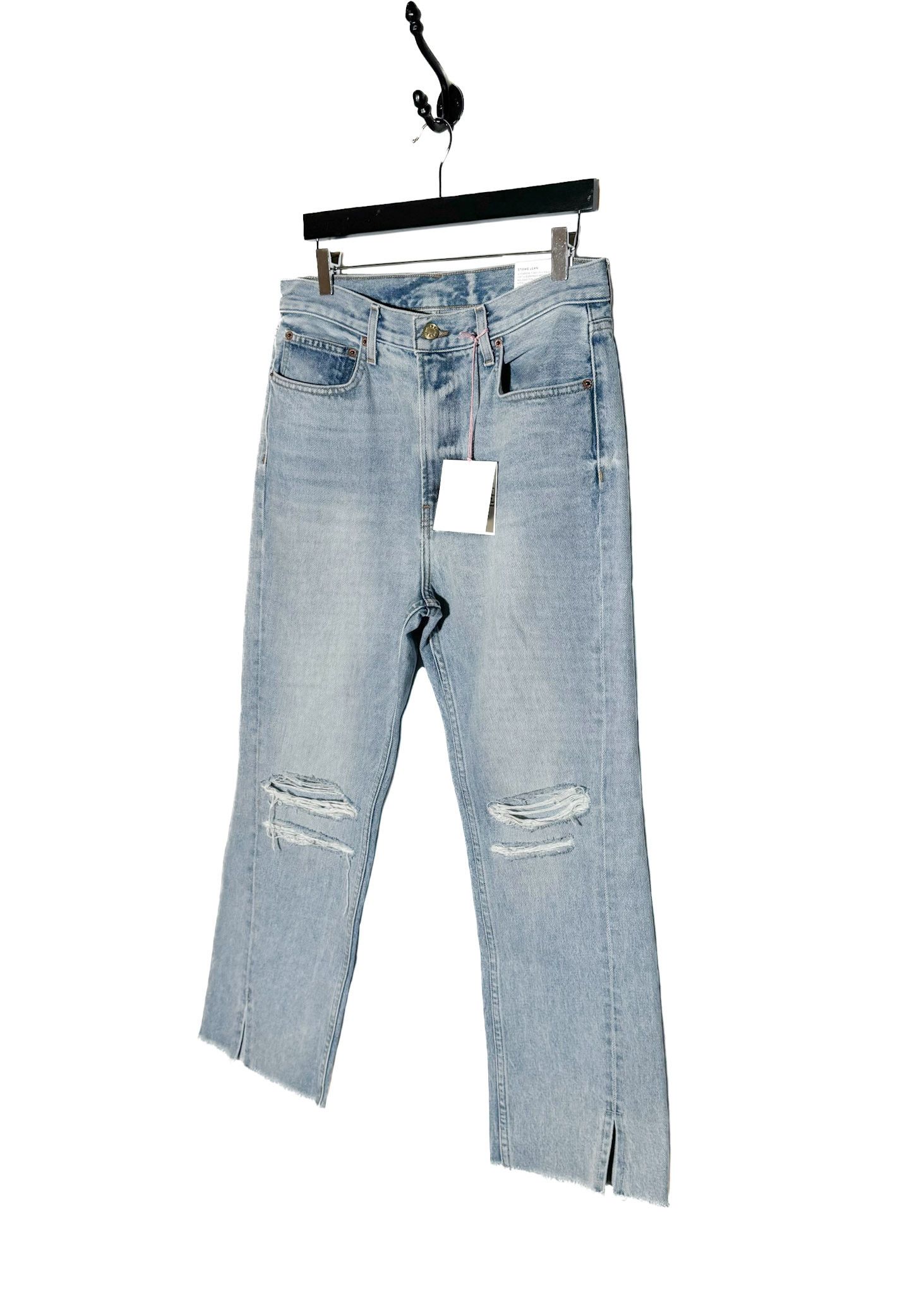 B Sides B sides Washed Blue Distressed Stowe Boyfriend Jeans Size 28" / US 6 / IT 42 - 2 Thumbnail